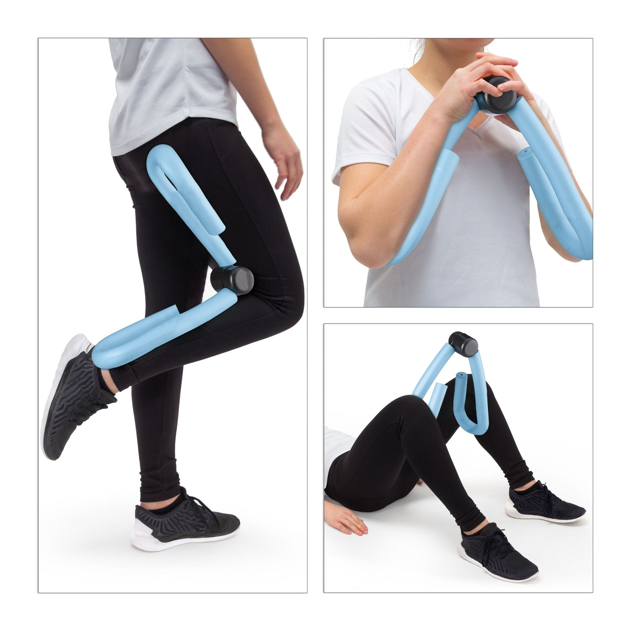 Oberschenkeltrainer für Zuhause Hellblau-Schwarz von Relaxdays