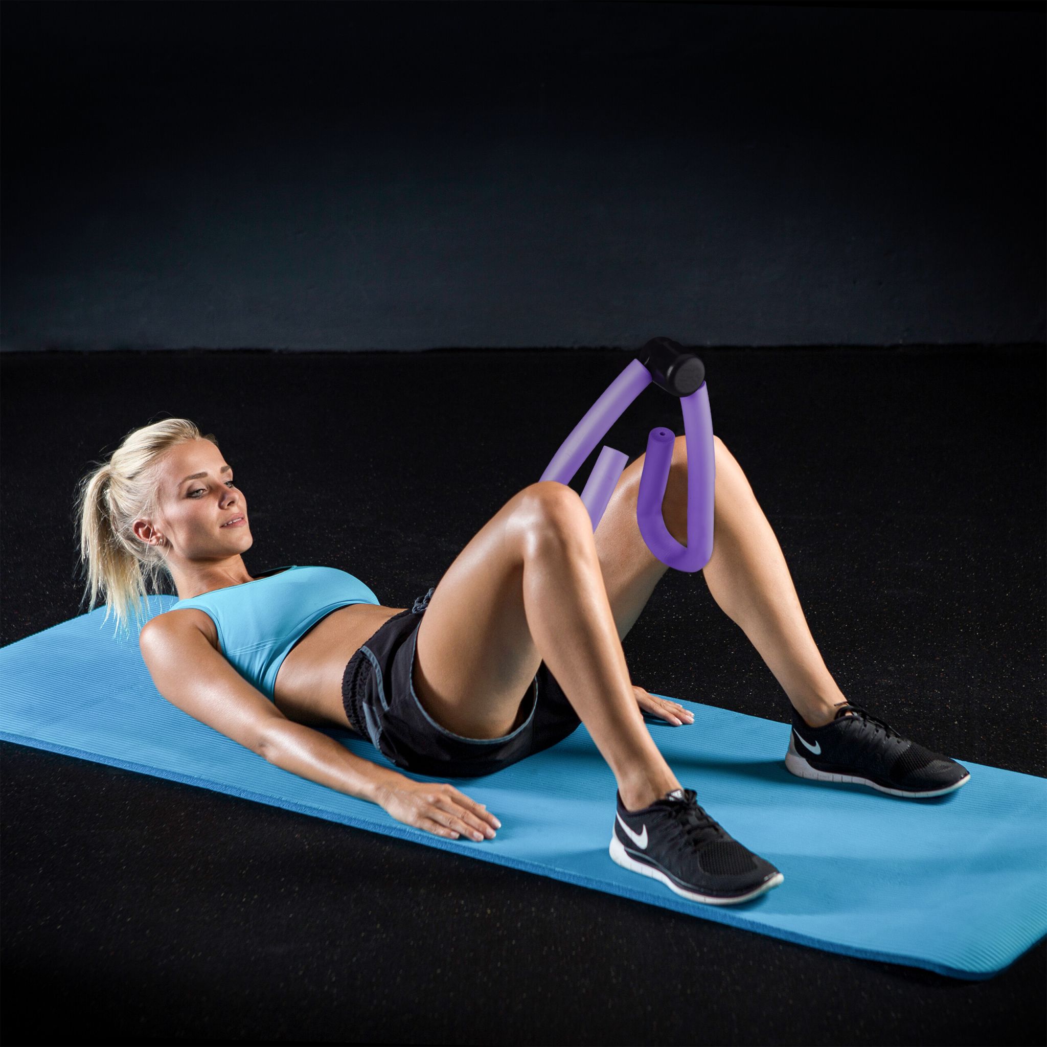 Oberschenkeltrainer für Zuhause Lila-Schwarz von Relaxdays