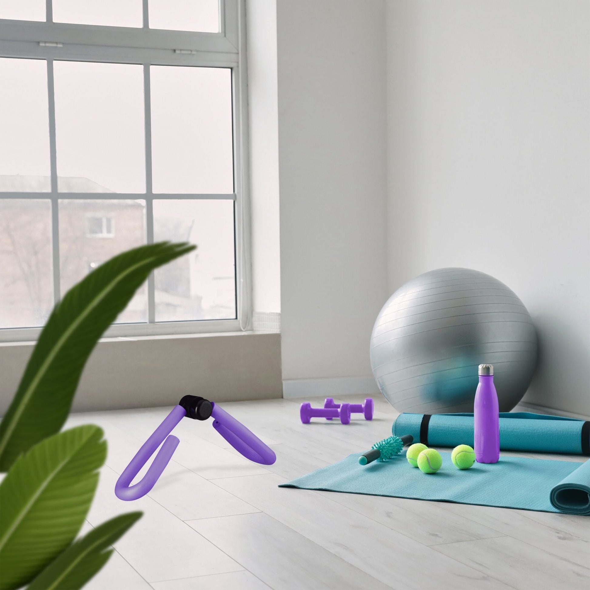 Oberschenkeltrainer für Zuhause Lila-Schwarz von Relaxdays