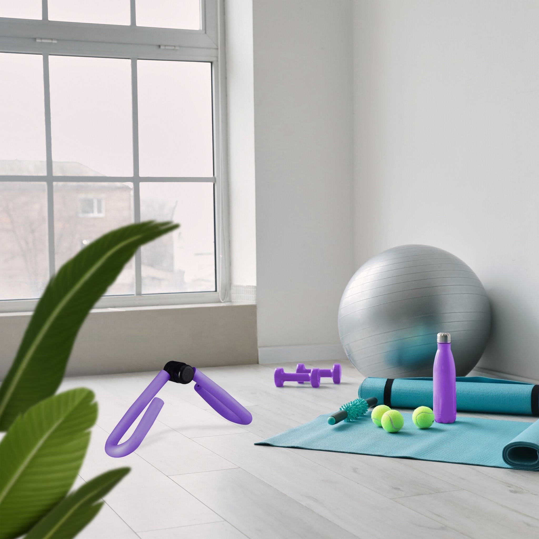 Oberschenkeltrainer für Zuhause Lila-Schwarz von Relaxdays