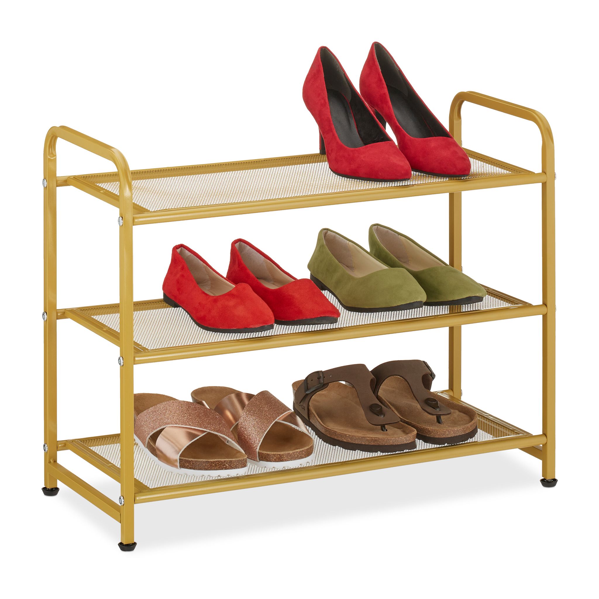 Schuhregal Metall Gold von Relaxdays