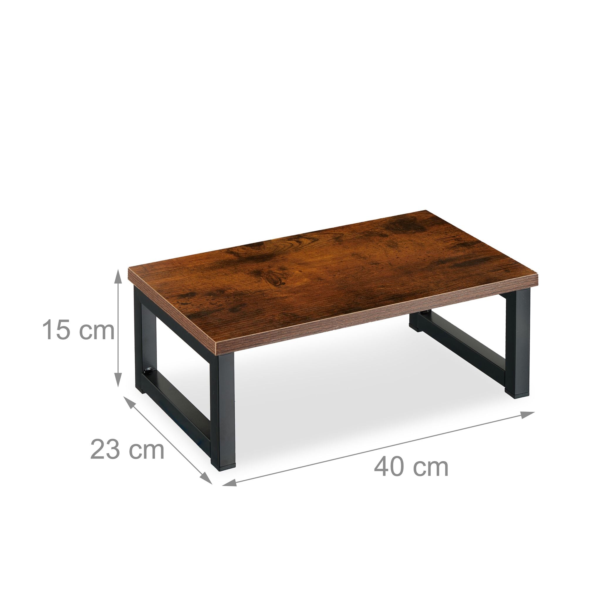Monitorständer Industrial-Design Dunkelbraun-Schwarz von Relaxdays