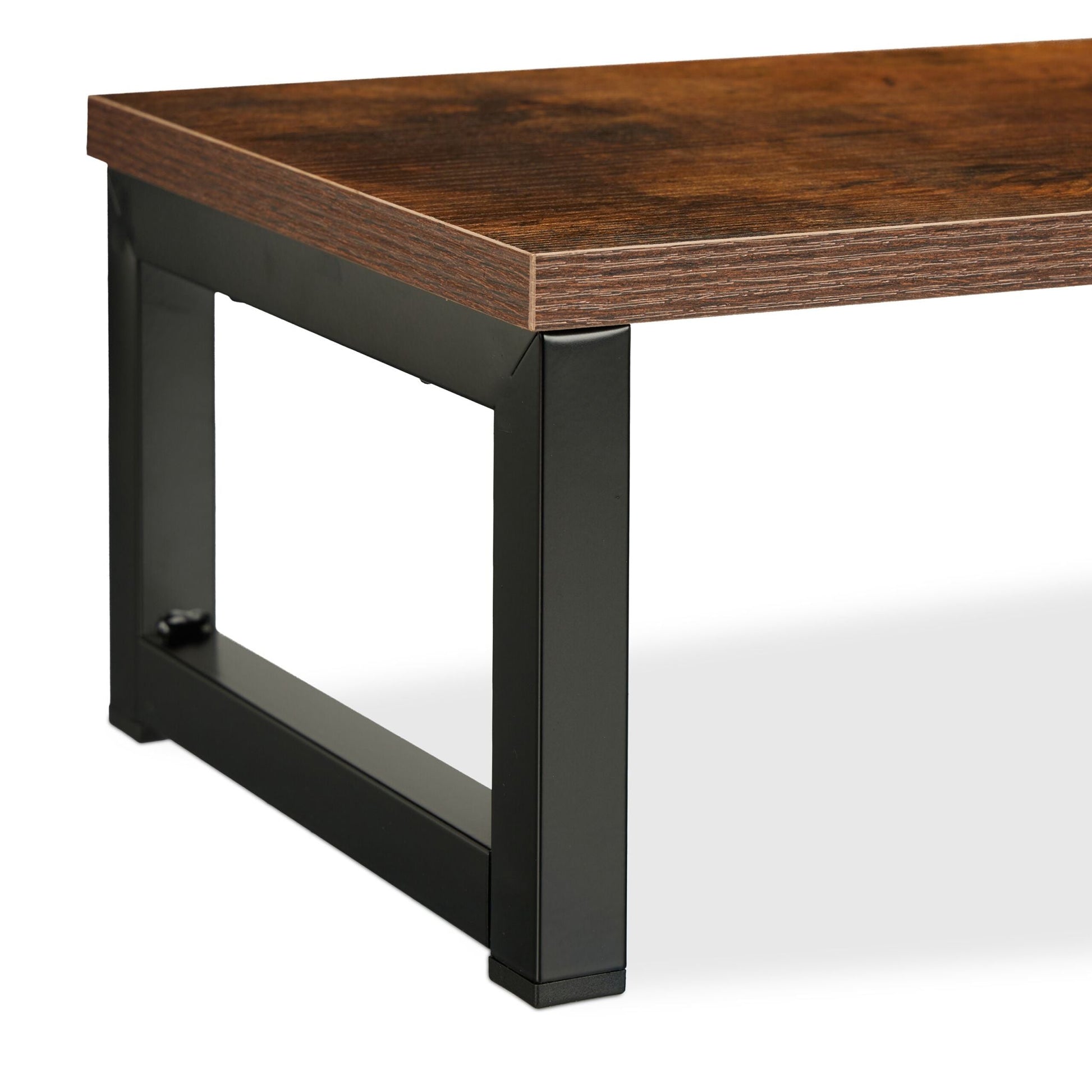 Monitorständer Industrial-Design Dunkelbraun-Schwarz von Relaxdays