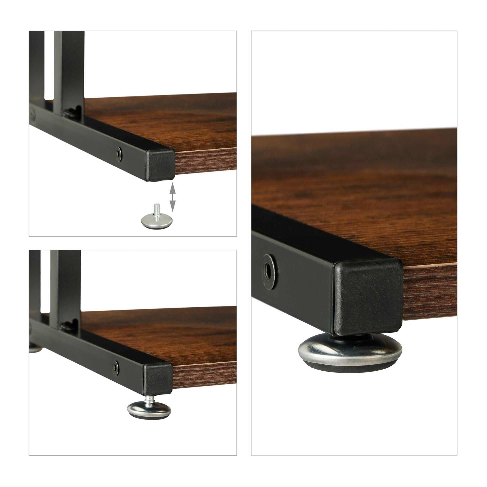 Druckerständer Industrial Design Dunkelbraun-Schwarz von Relaxdays