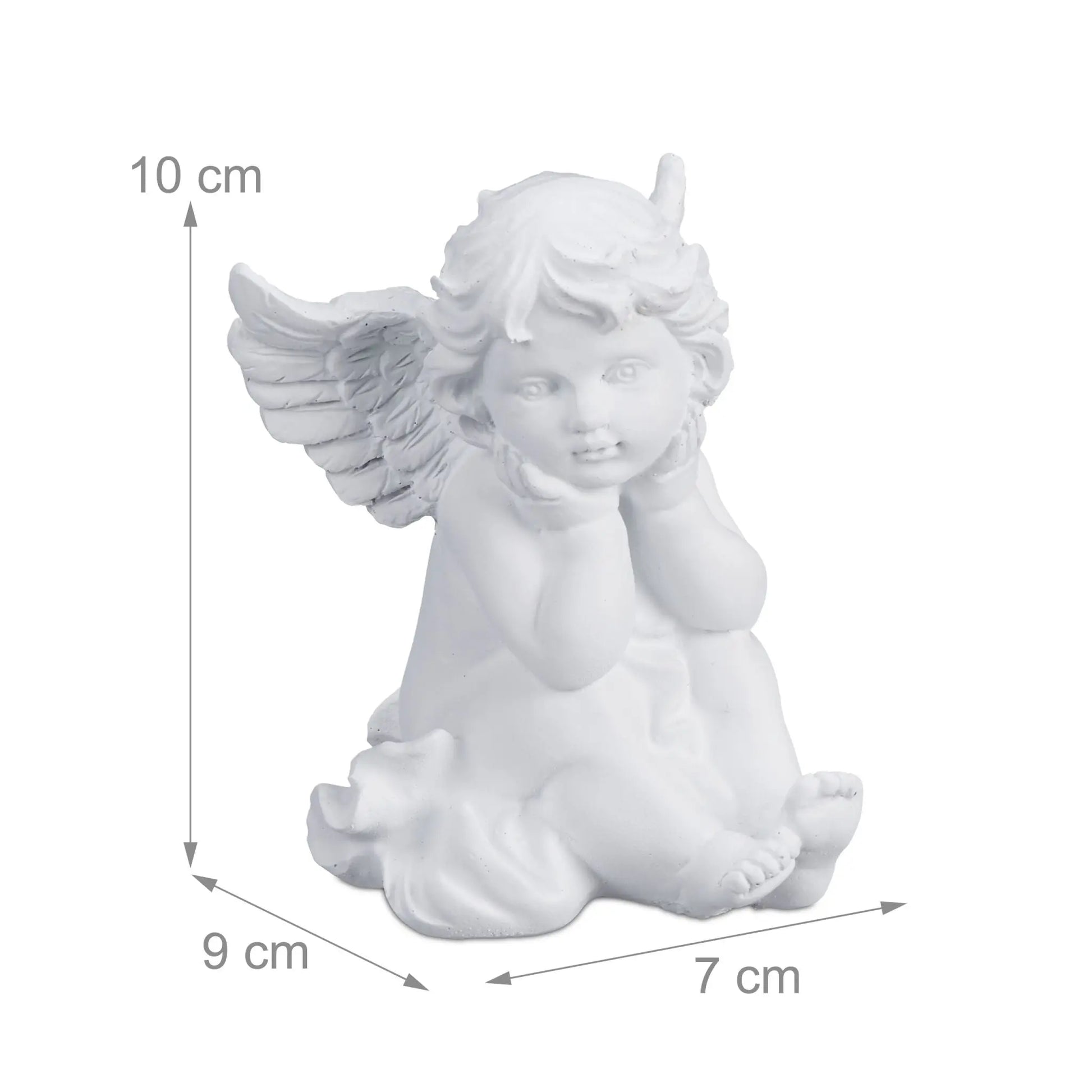 Sitzende Grabengel 2er-Set Weiss von Relaxdays