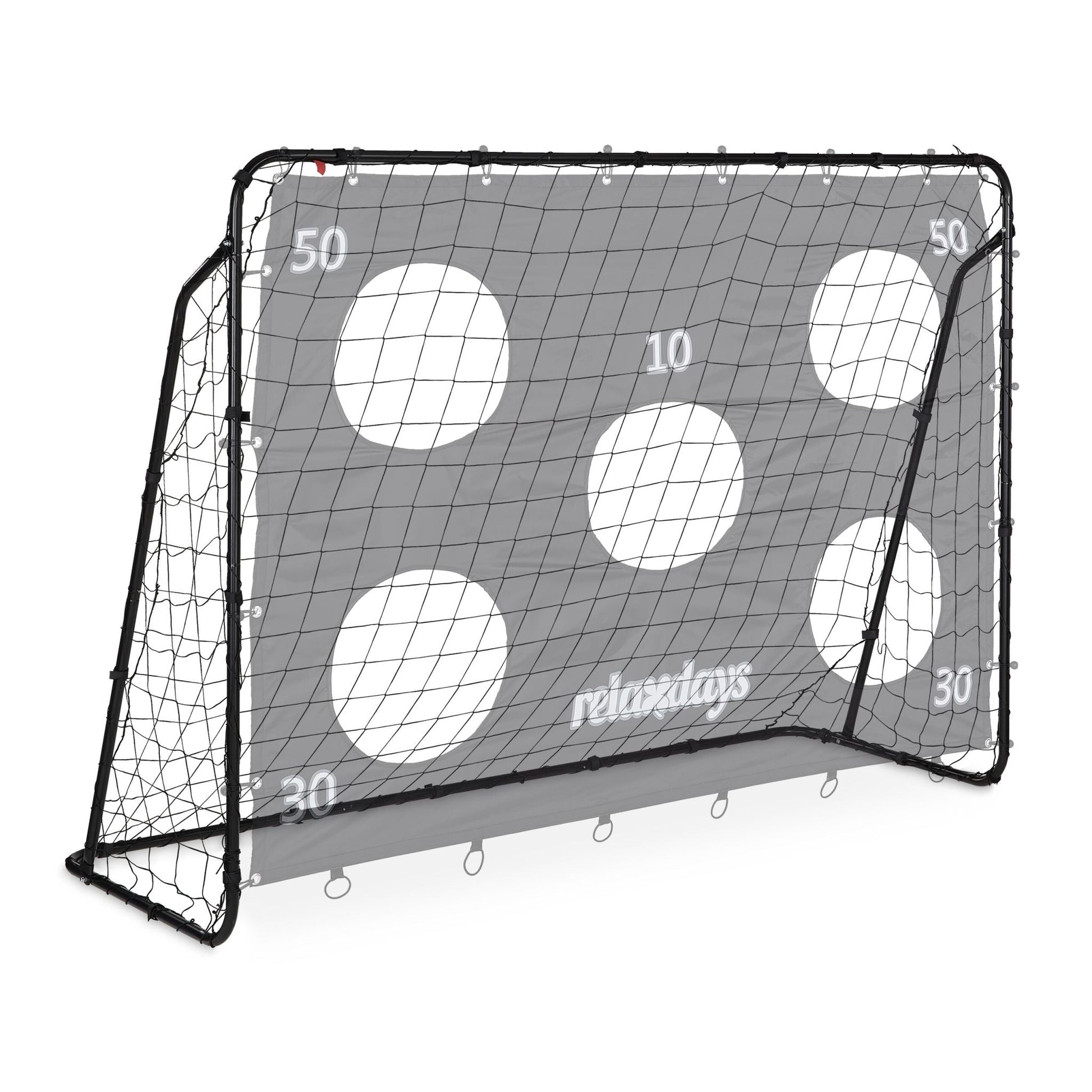 Fussballtor mit Torwand Weiss-Schwarz-Grau von Relaxdays