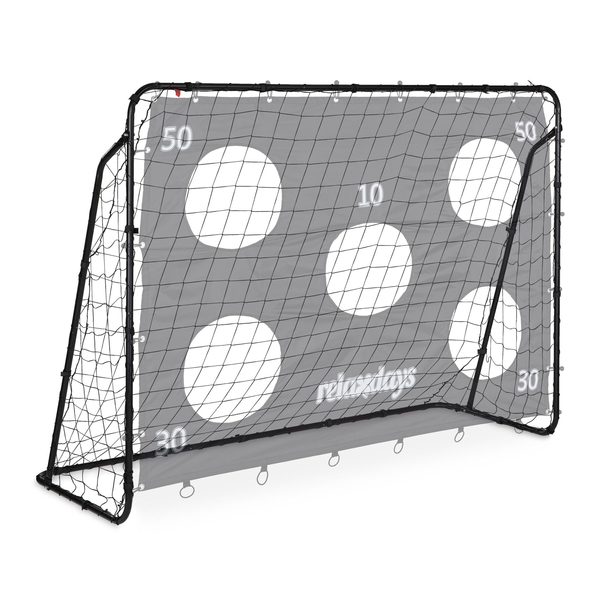 Fussballtor mit Torwand Weiss-Schwarz-Grau von Relaxdays