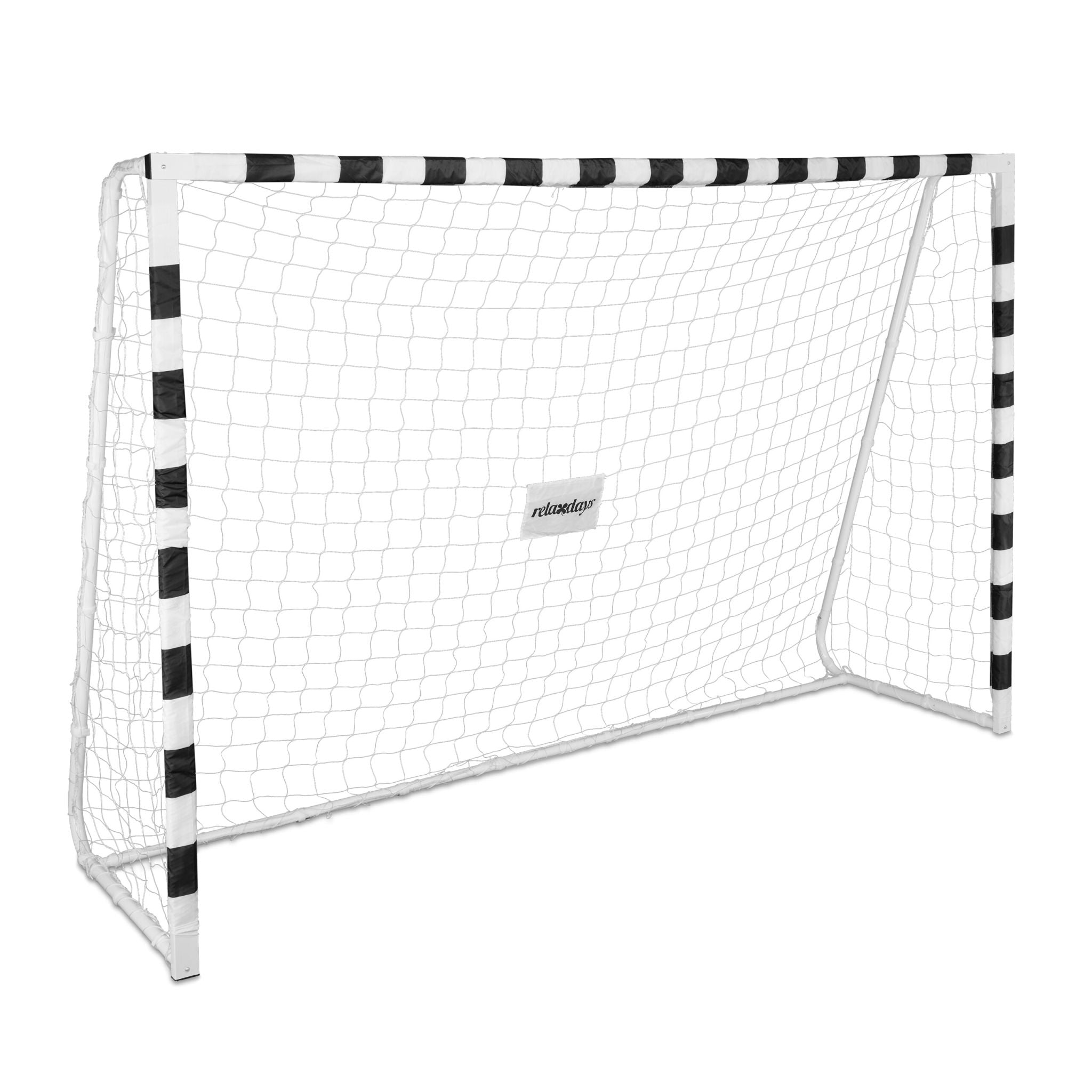 Fussballtor Metall XXL Weiss-Schwarz von Relaxdays