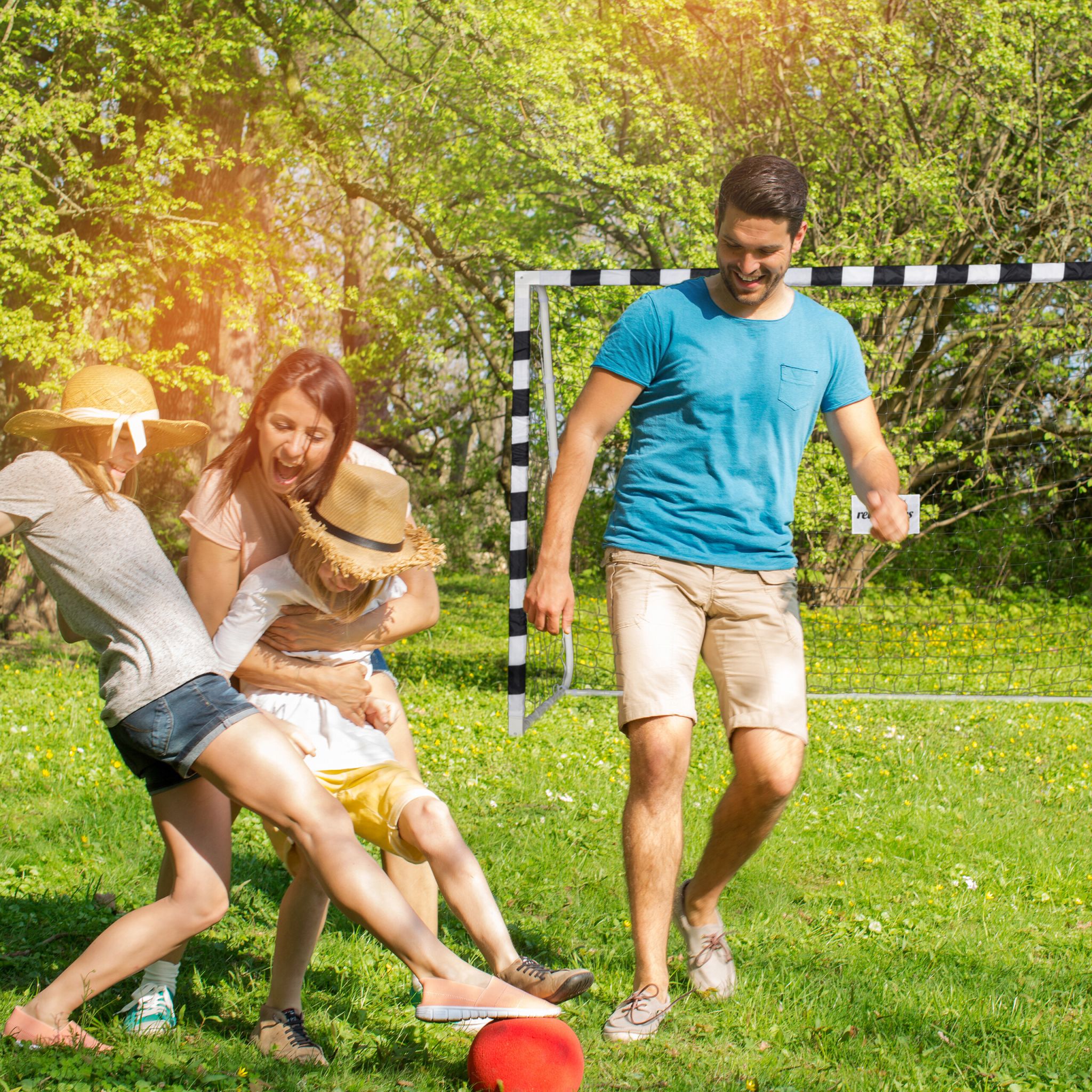 Fussballtor Metall XXL Weiss-Schwarz von Relaxdays