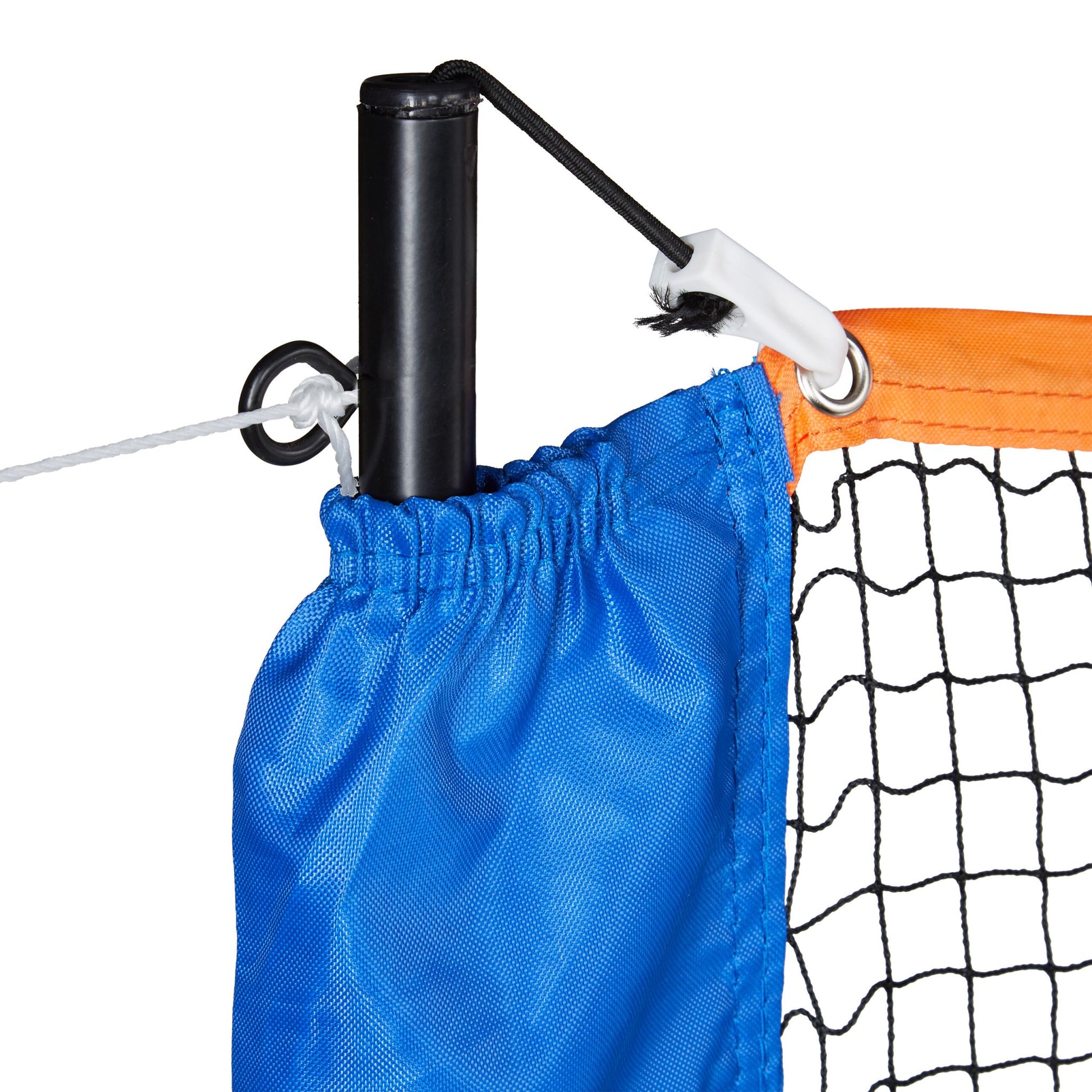Badmintonnetz Höhenverstellbar Blau-Orange-Schwarz von Relaxdays