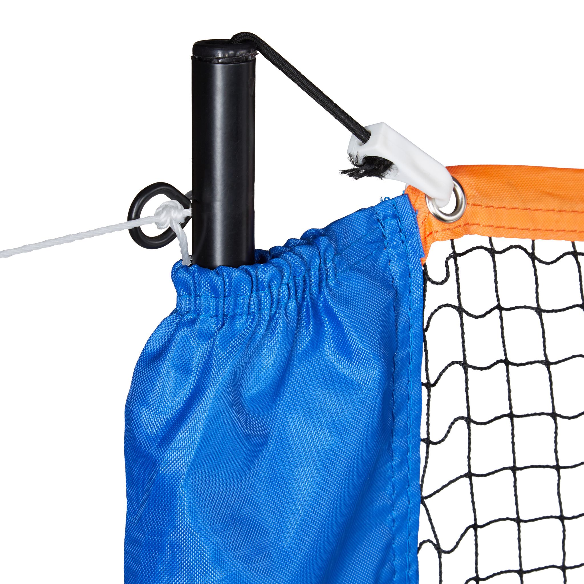 Badmintonnetz Höhenverstellbar Blau-Orange-Schwarz von Relaxdays