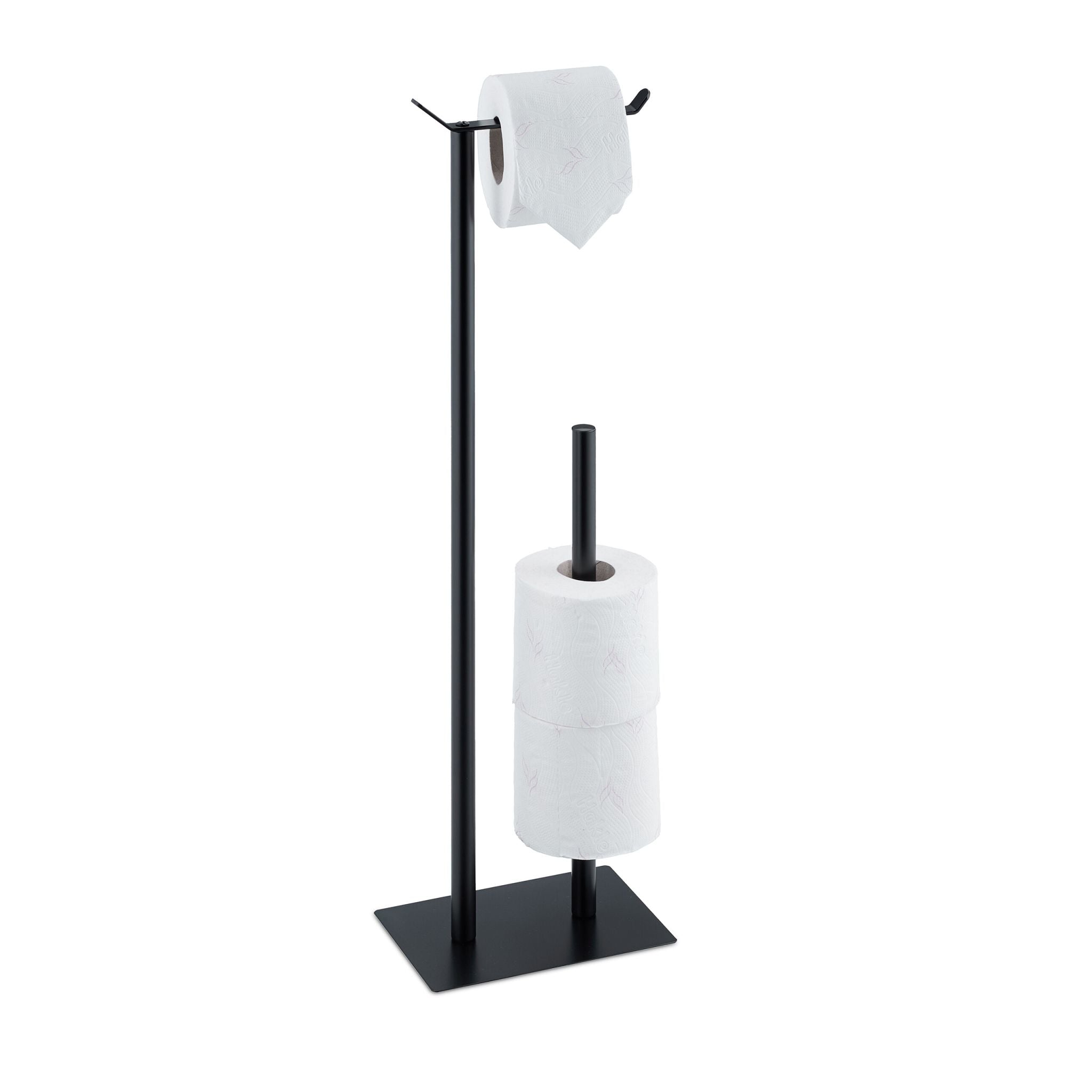 Toilettenpapierhalter stehend Schwarz von Relaxdays