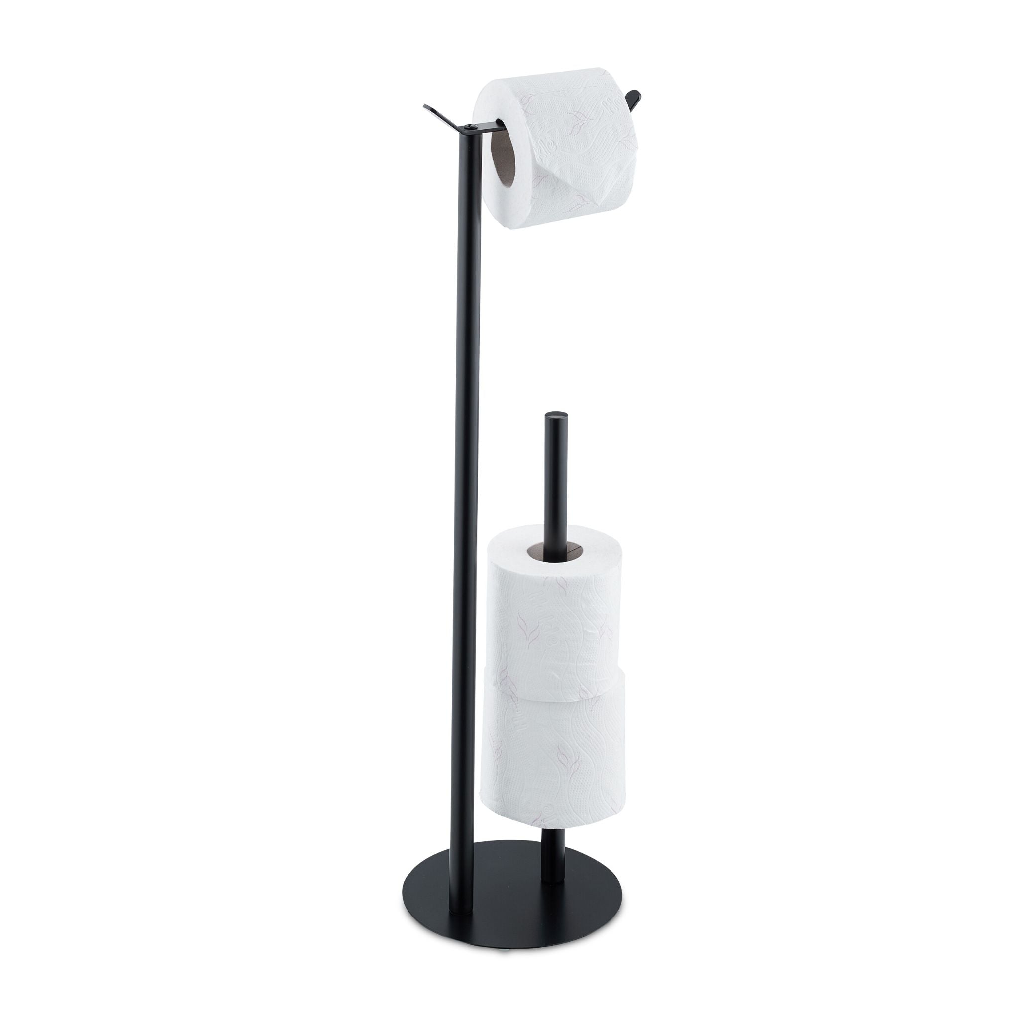 Toilettenpapierhalter freistehend Schwarz von Relaxdays