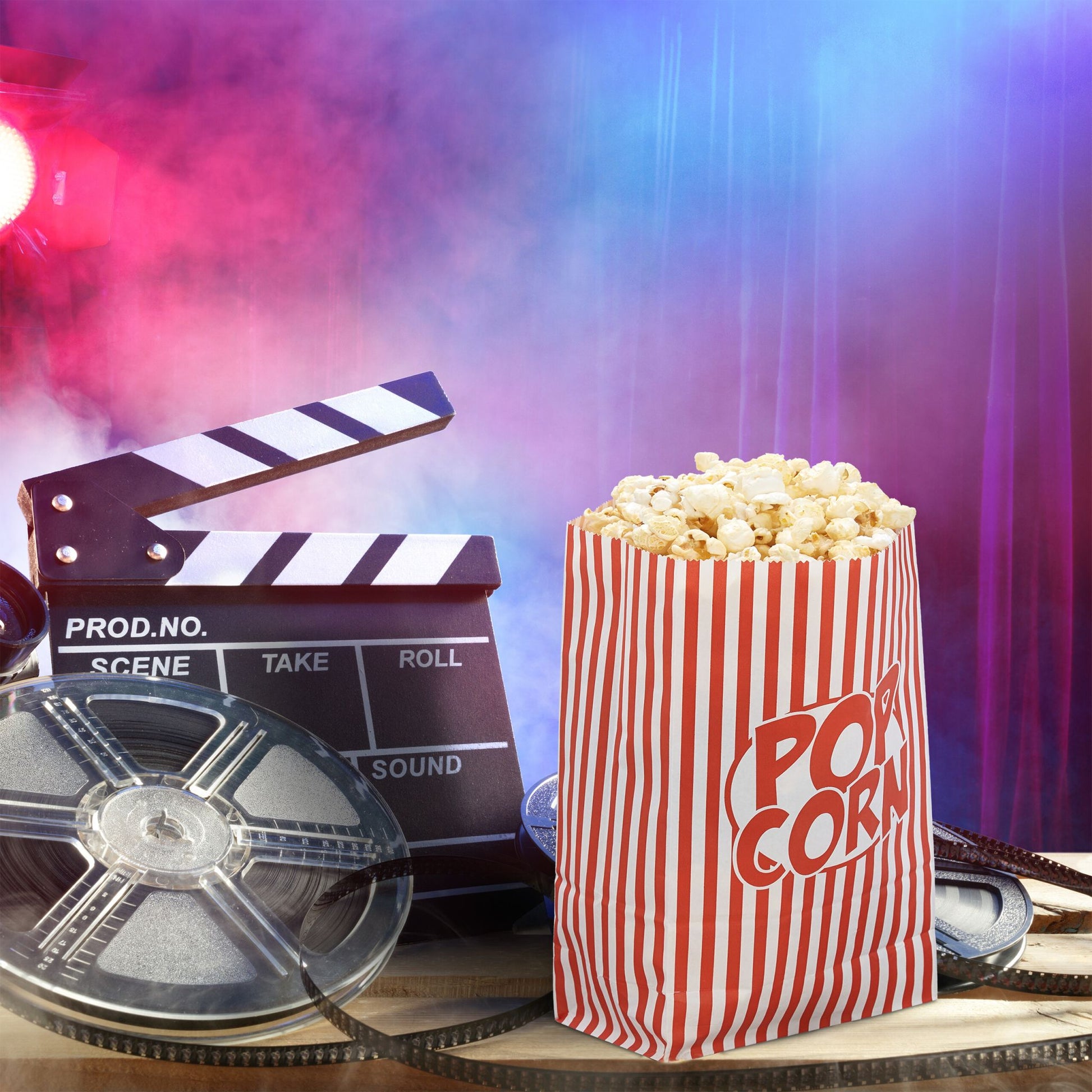 Retro Popcorntüten 48er-Set Weiss-Rot von Relaxdays