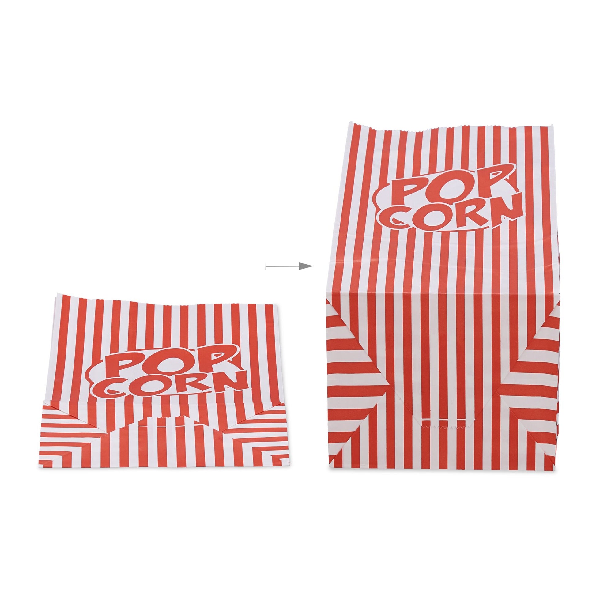 Retro Popcorntüten 48er-Set Weiss-Rot von Relaxdays