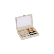 Brillenbox für 8 Brillen Weiss-Creme-Silber von Relaxdays