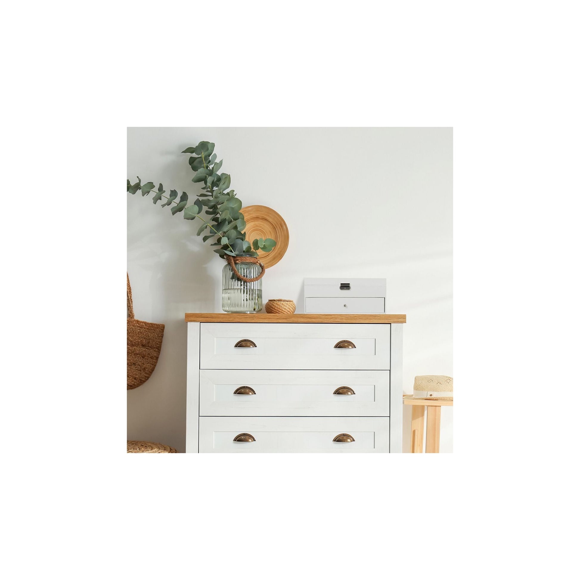 Brillenbox für 12 Brillen Weiss-Creme-Silber von Relaxdays