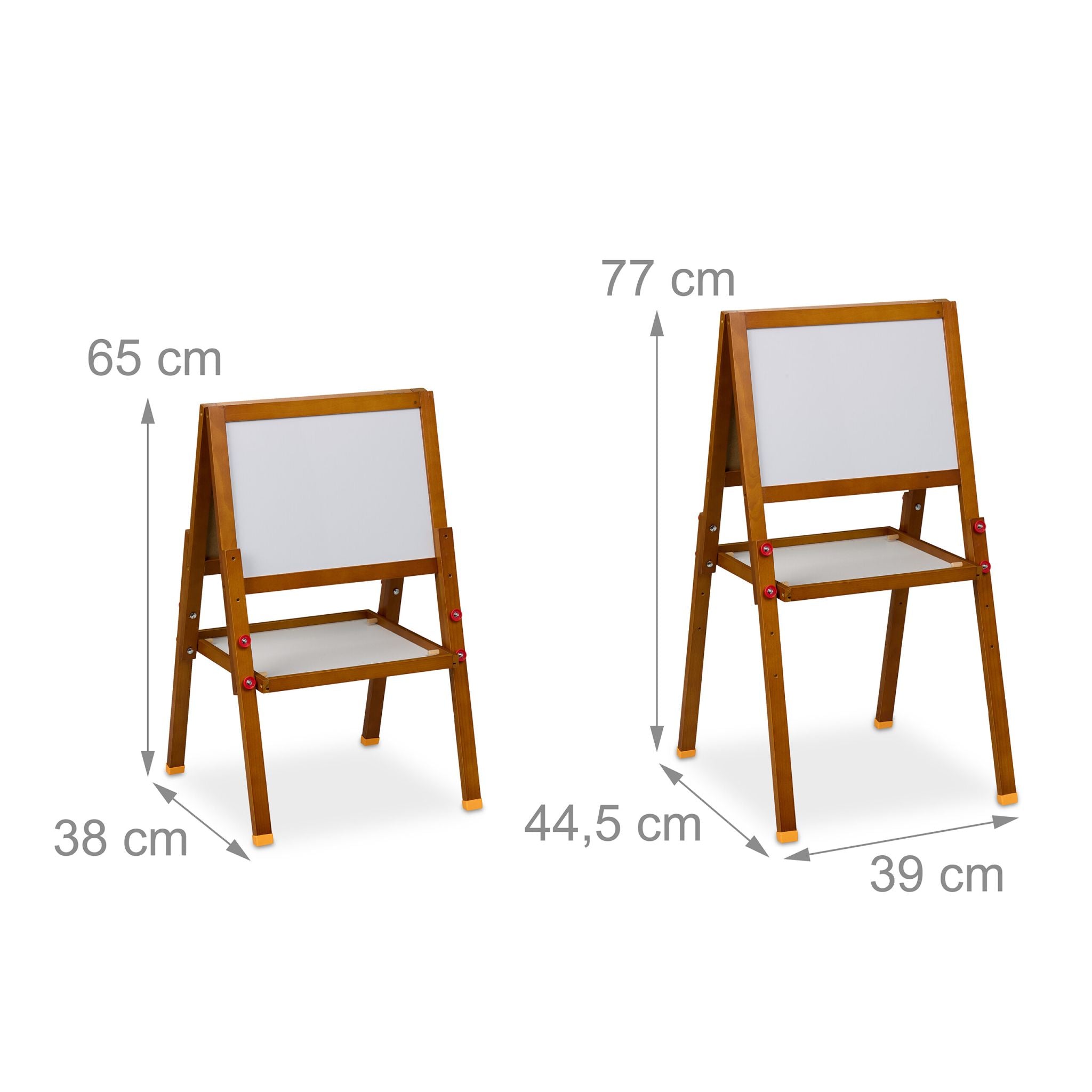 Kinderstandtafel mit Whiteboard Weiss-Dunkelbraun-Dunkelgrün