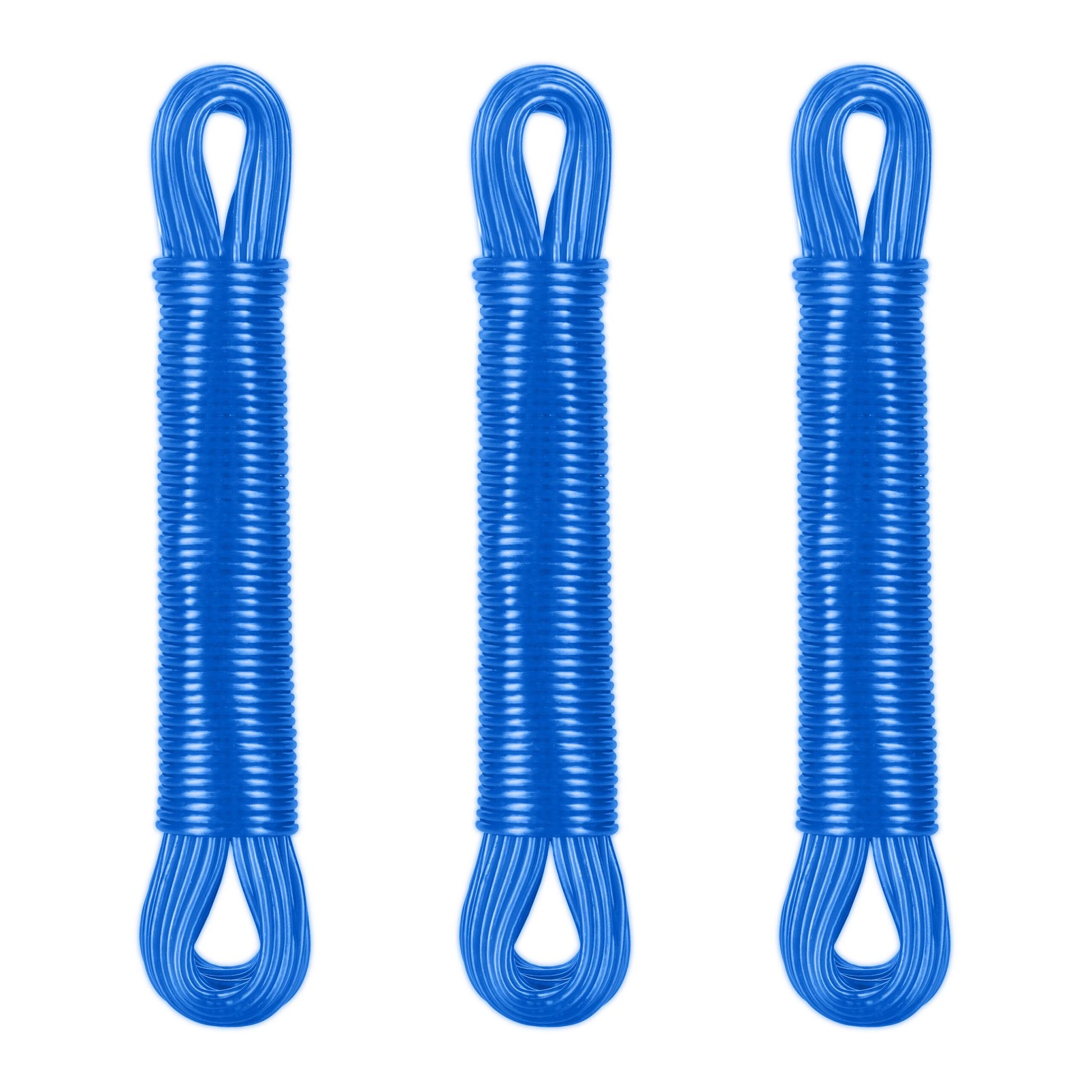Wäscheleine mit Polyesterkern 3 x 20m Blau von Relaxdays