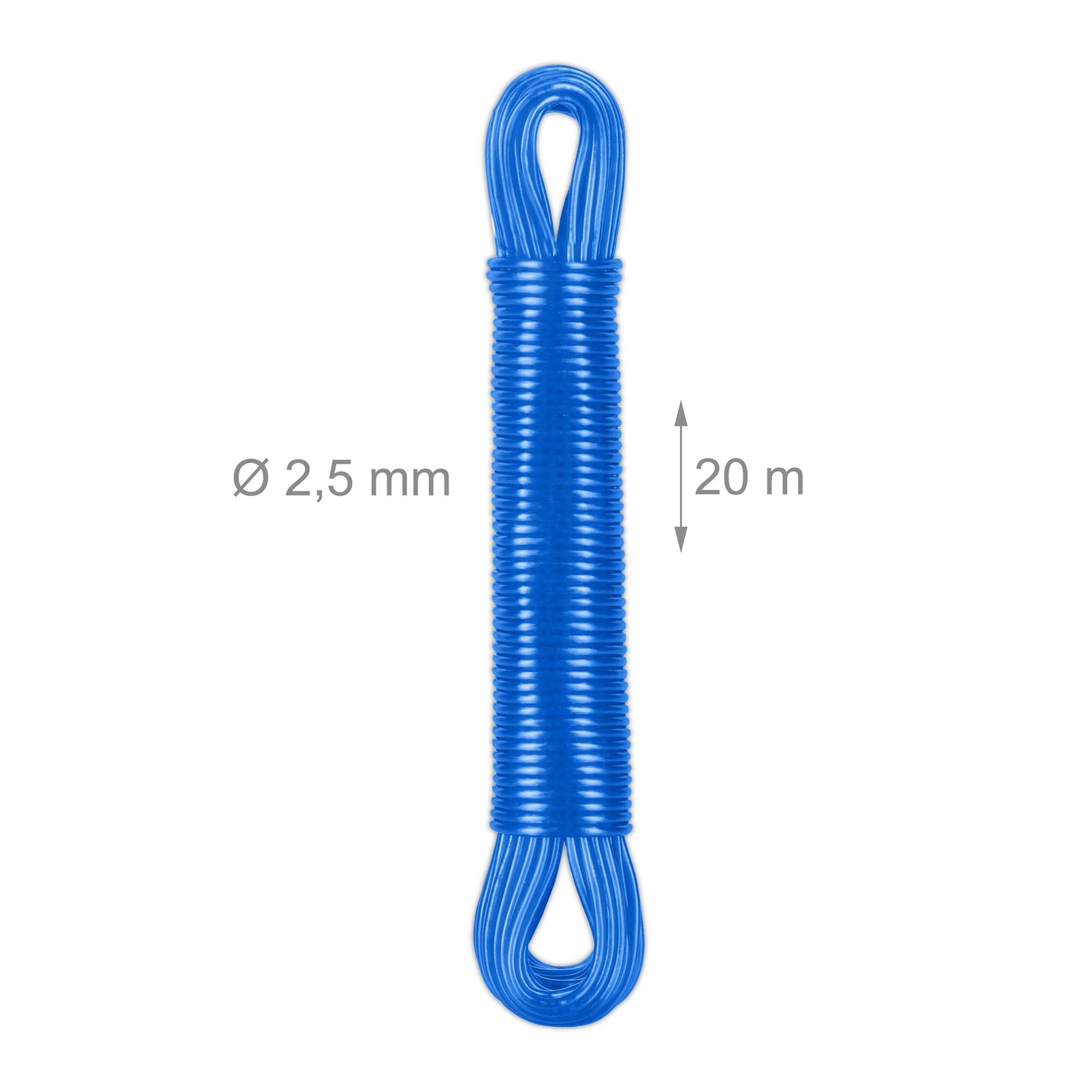 Wäscheleine mit Polyesterkern 3 x 20m Blau von Relaxdays