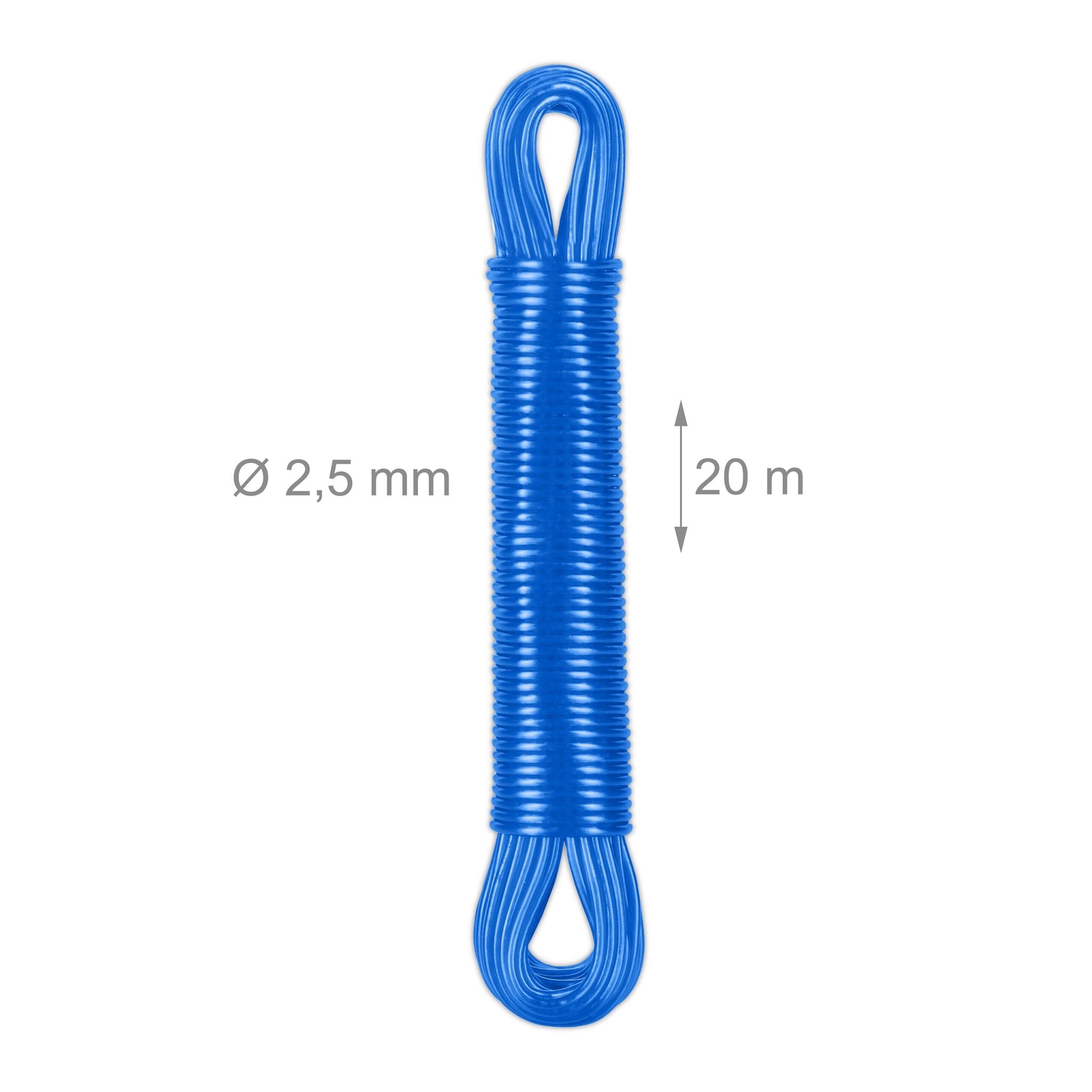 Wäscheleine mit Polyesterkern 3 x 20m Blau von Relaxdays