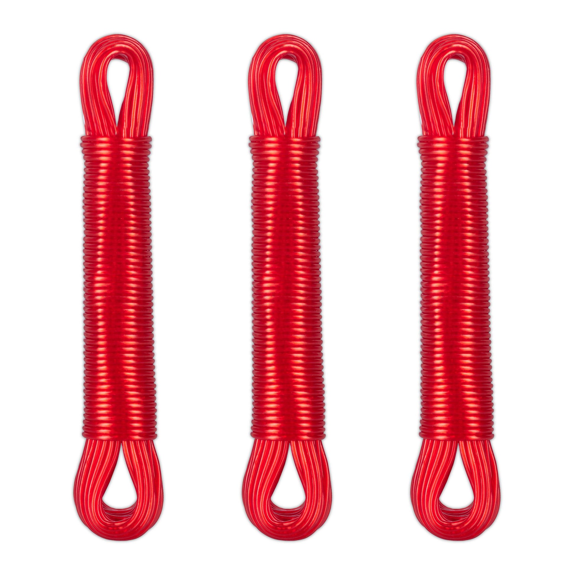 Wäscheleine mit Polyesterkern 3 x 20m Rot von Relaxdays