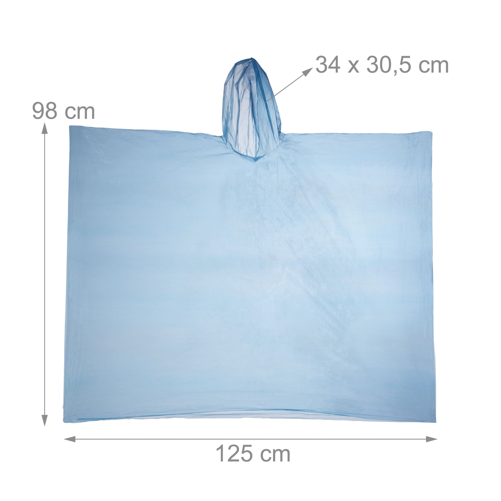 Einweg Regenponcho 20er-Set Blau von Relaxdays