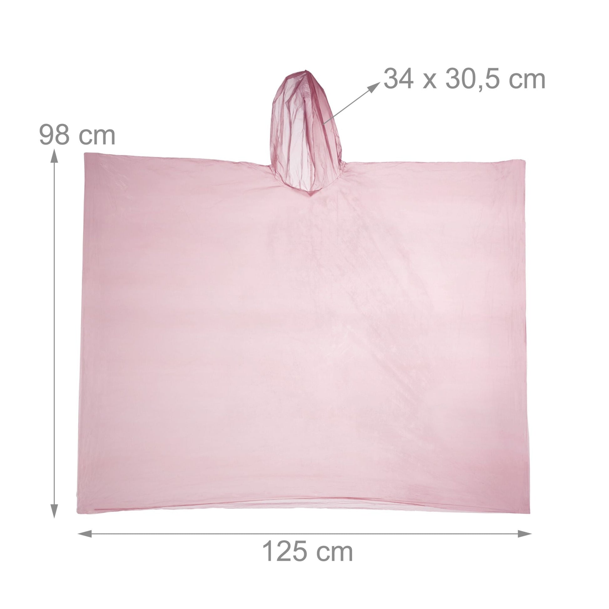 Einweg Regenponcho 20er-Set Rot von Relaxdays