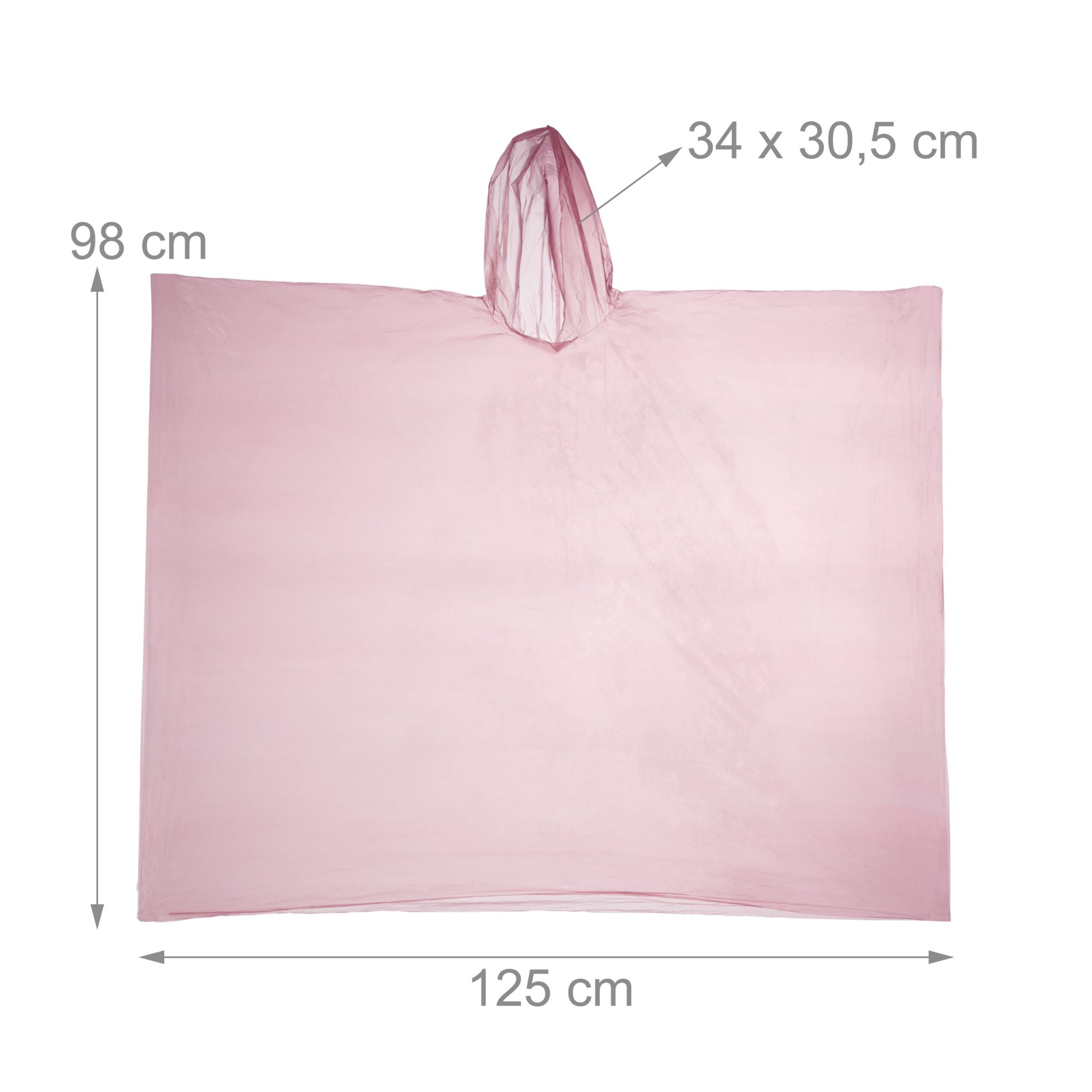Einweg Regenponcho 20er-Set Rot von Relaxdays