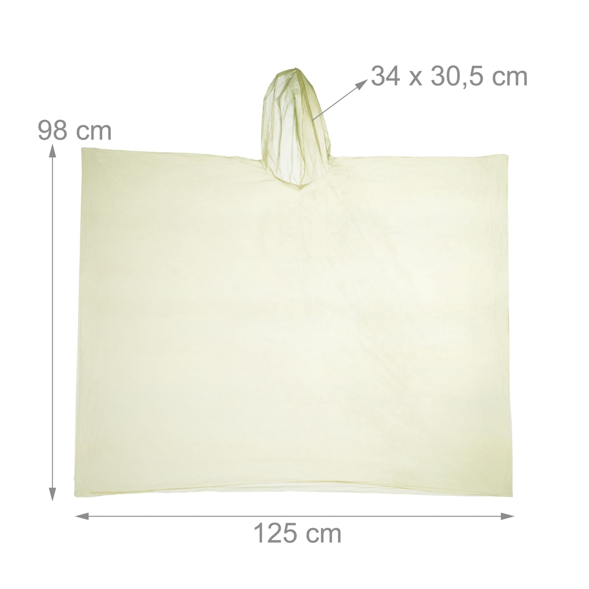 Einweg Regenponcho 20er-Set Gelb von Relaxdays