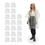 Einweg Regenponcho 20er-Set Transparent von Relaxdays