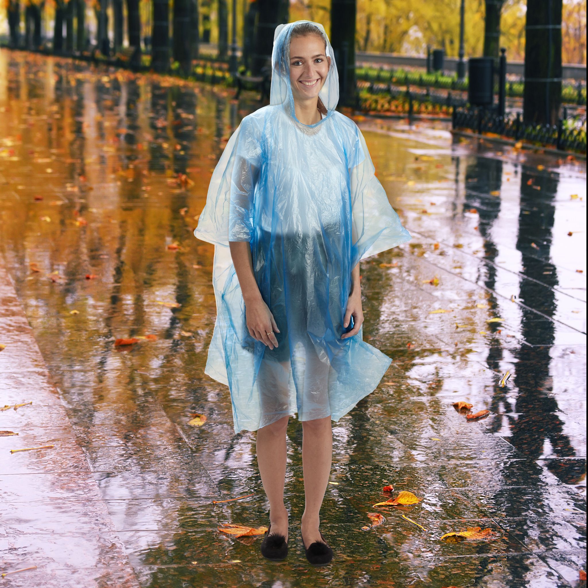 Einweg Regenponcho 20er-Set Transparent von Relaxdays