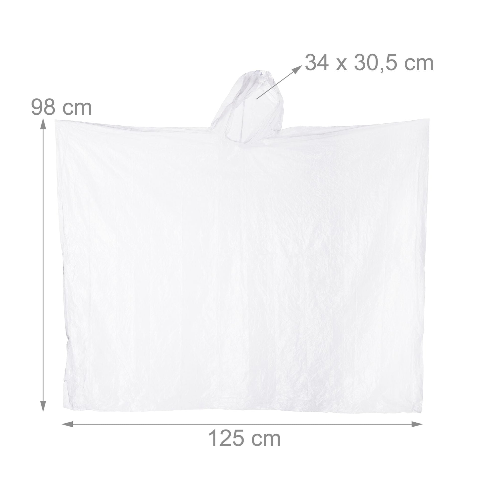 Einweg Regenponcho 20er-Set Transparent von Relaxdays