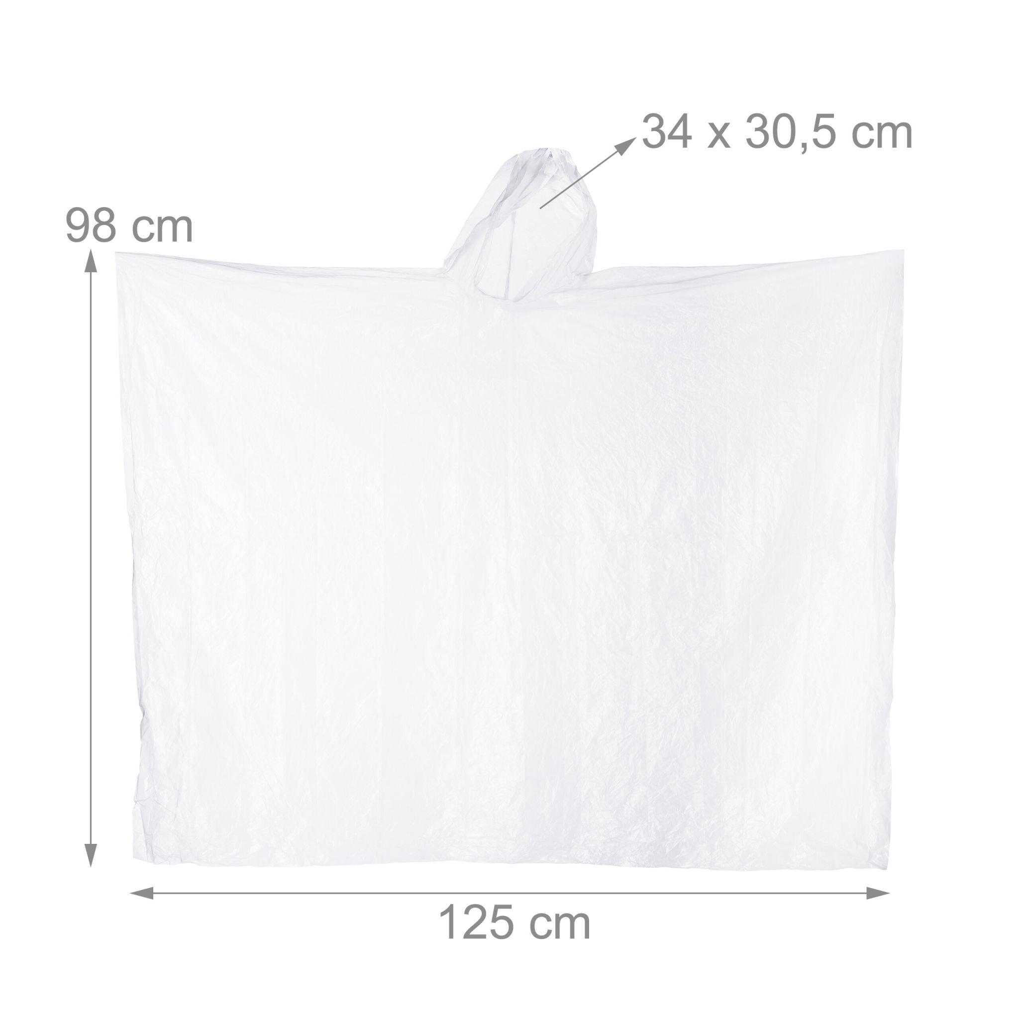 Einweg Regenponcho 20er-Set Transparent von Relaxdays