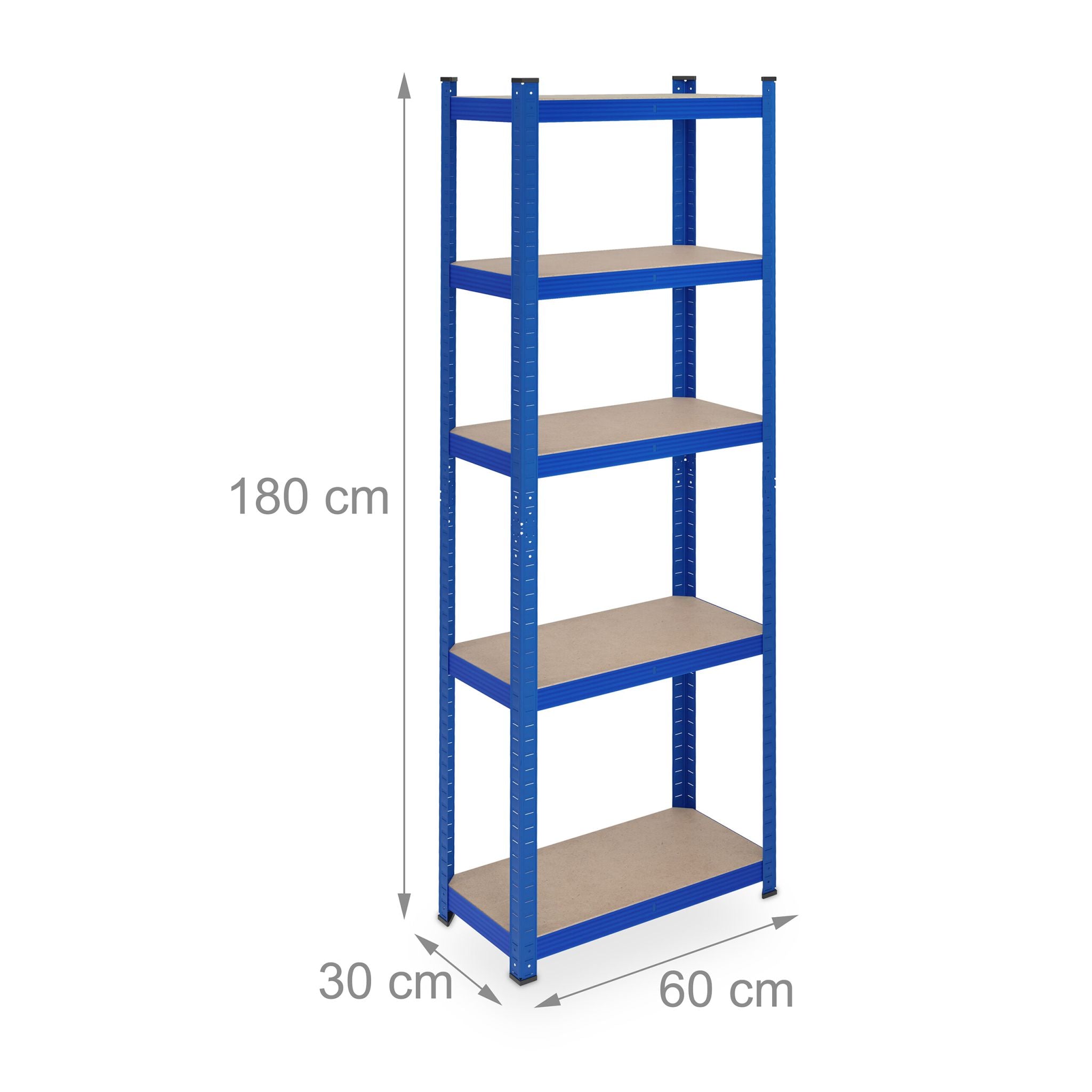 Schwerlastregal mit 5 Ebenen Blau-Hellbraun von Relaxdays