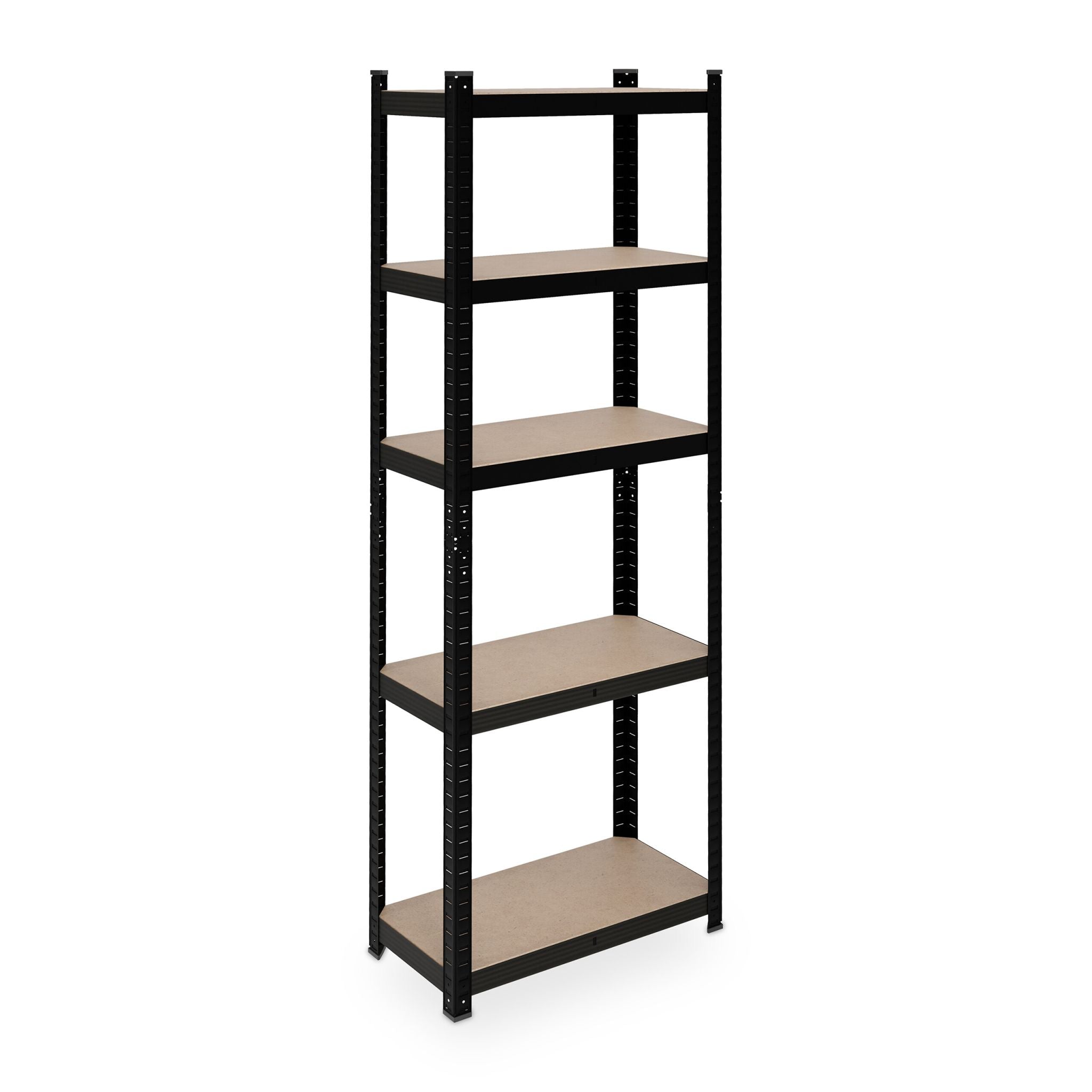 Schwerlastregal mit 5 Ebenen Beige-Schwarz von Relaxdays
