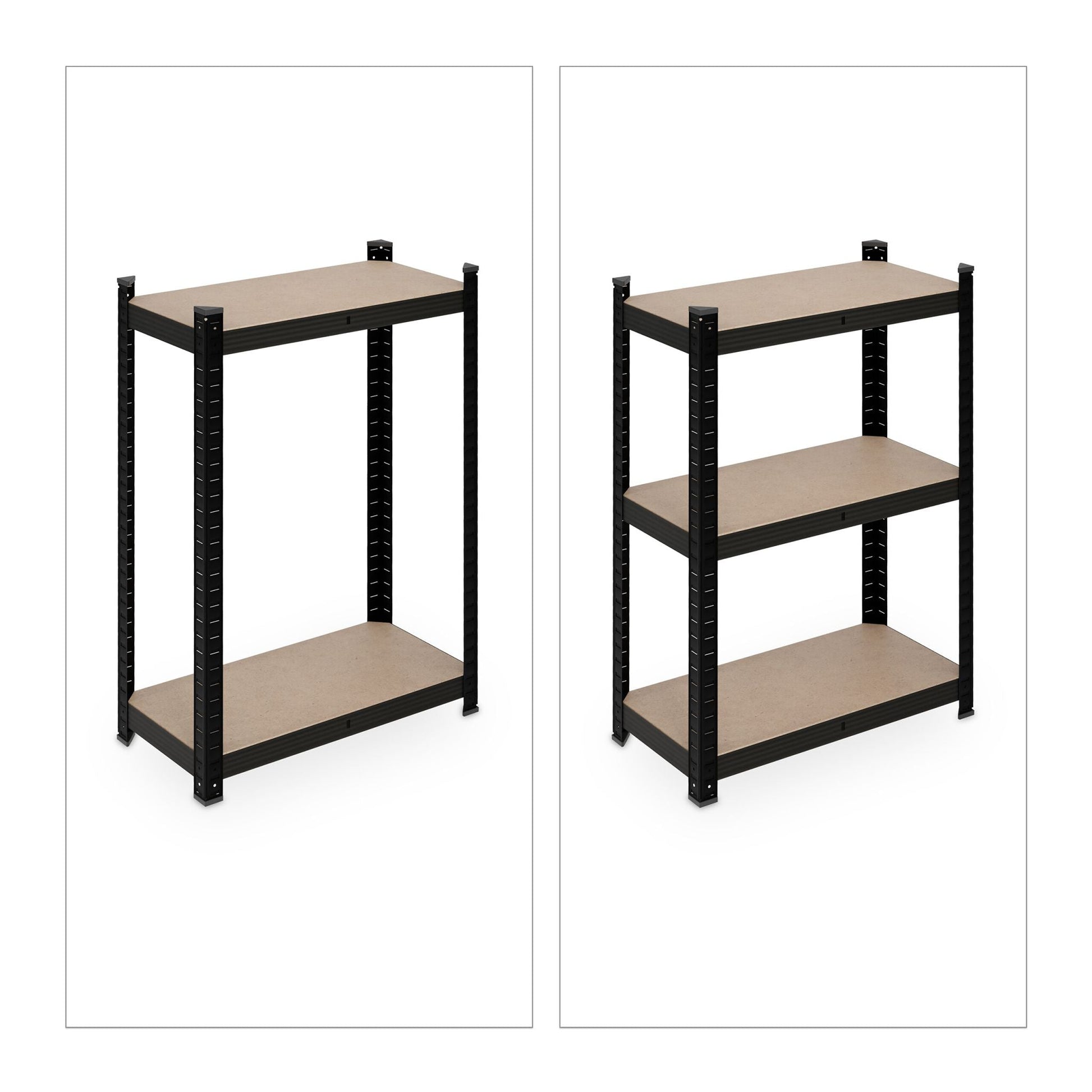 Schwerlastregal mit 5 Ebenen Beige-Schwarz von Relaxdays