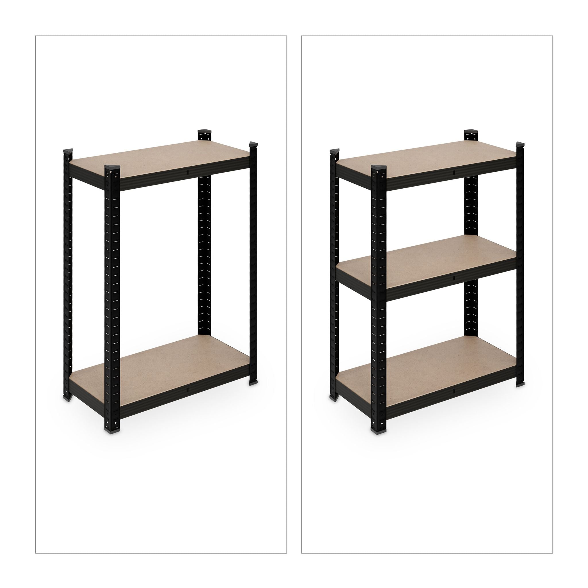 Schwerlastregal mit 5 Ebenen Beige-Schwarz von Relaxdays