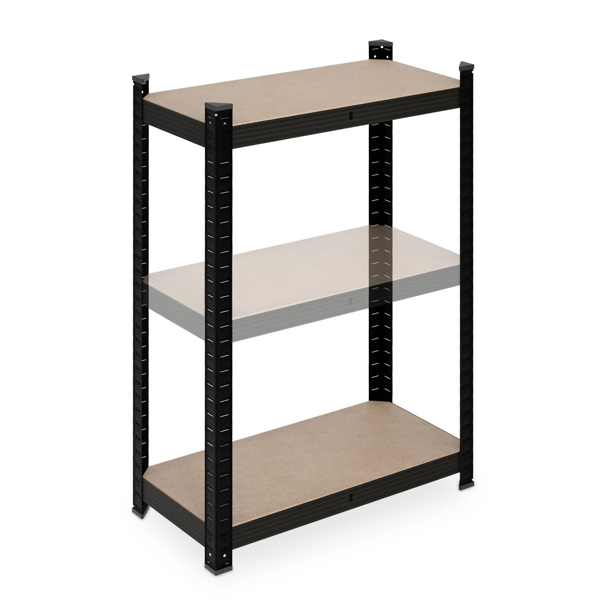 Schwerlastregal mit 5 Ebenen Beige-Schwarz von Relaxdays