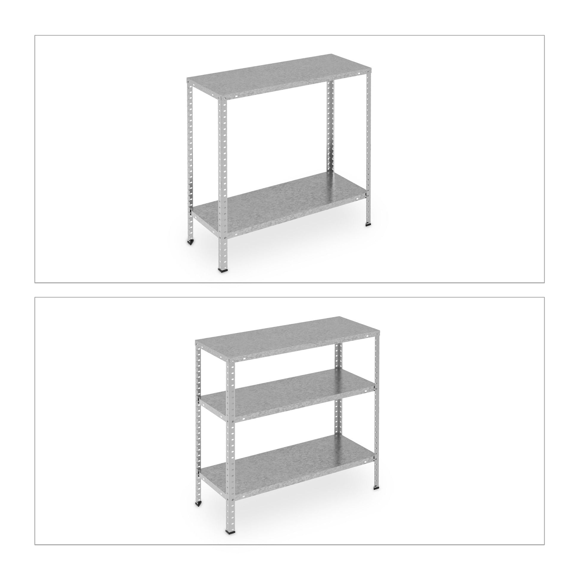 Verzinktes Metallregal mit 4 Böden Silber von Relaxdays