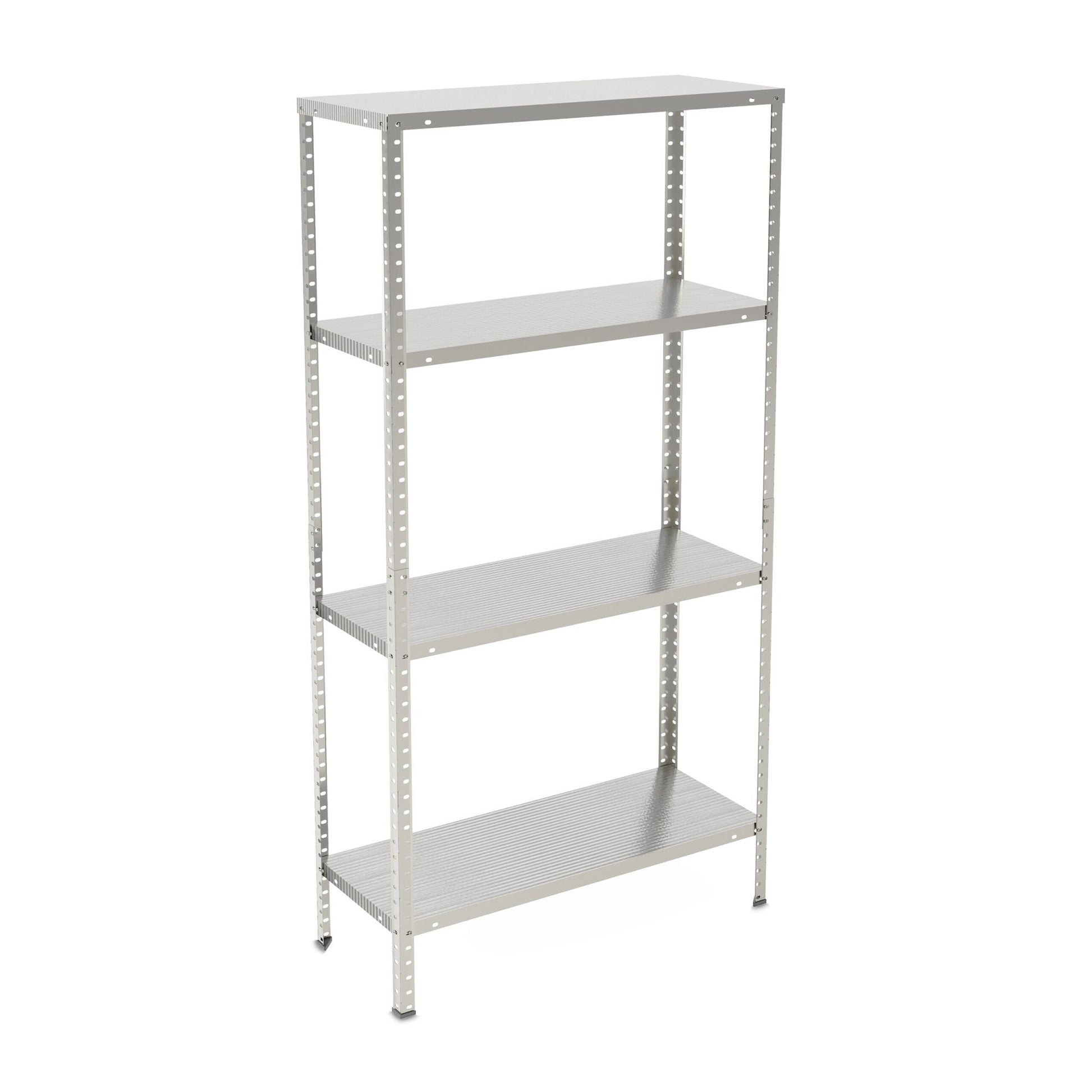 Verzinktes Metallregal mit 4 Böden Silber von Relaxdays
