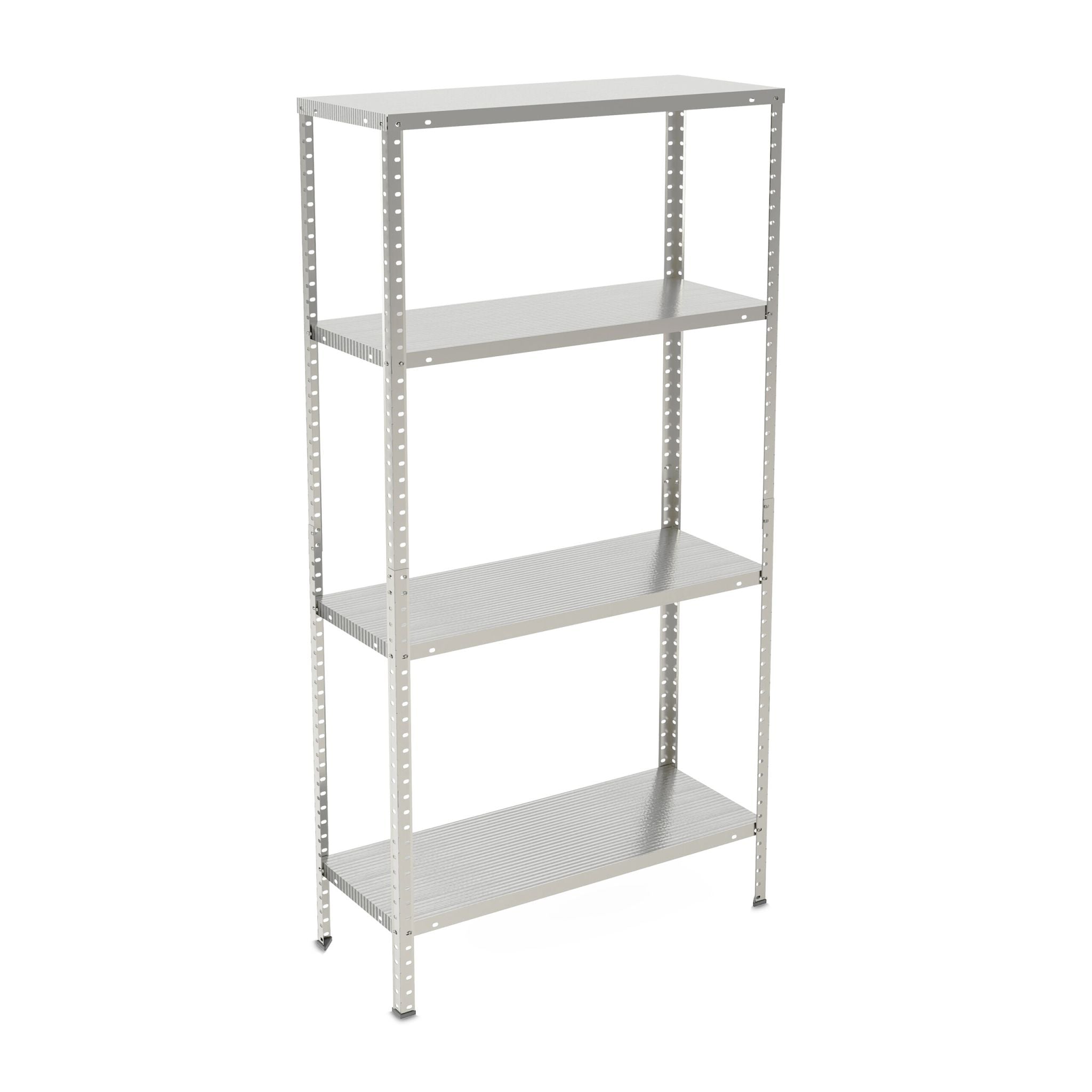 Verzinktes Metallregal mit 4 Böden Silber von Relaxdays