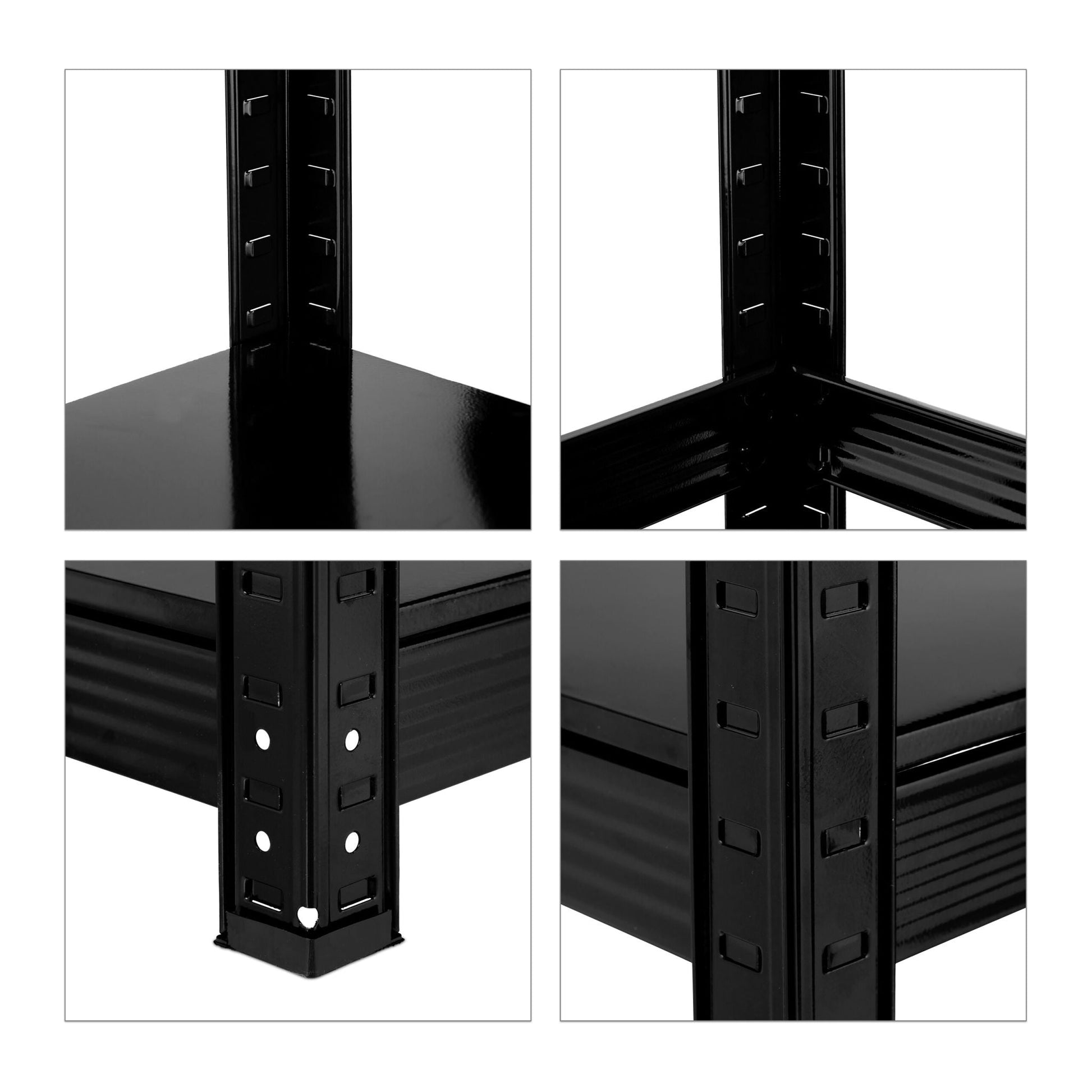 Schwerlastregal Schwarz 5 Ebenen Schwarz von Relaxdays