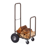 Kaminholzwagen mit Luftreifen Braun von Relaxdays