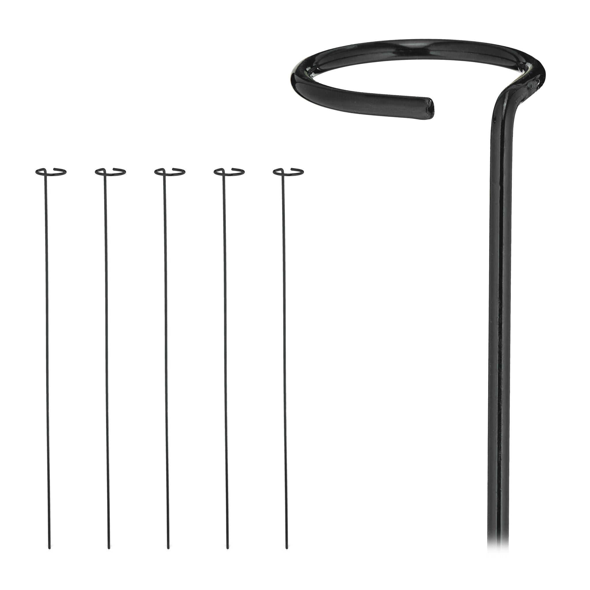 6er-Set Pflanzstäbe Metall Schwarz von Relaxdays