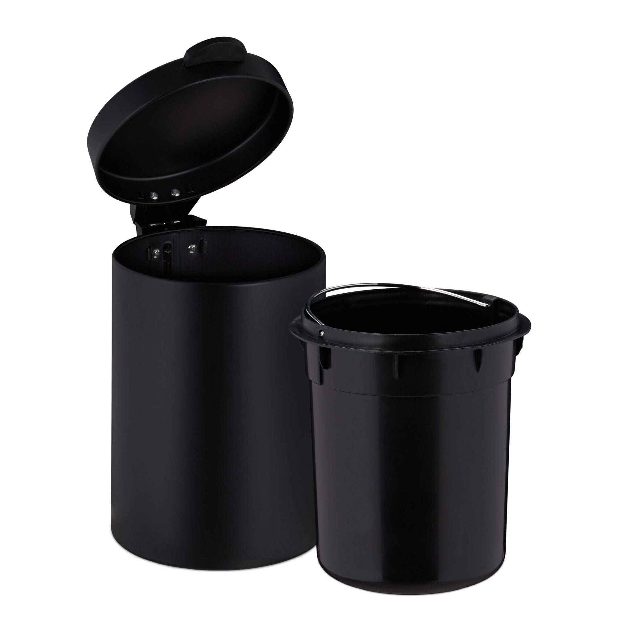 Kosmetikeimer Wandmontage 5 Liter Schwarz von Relaxdays