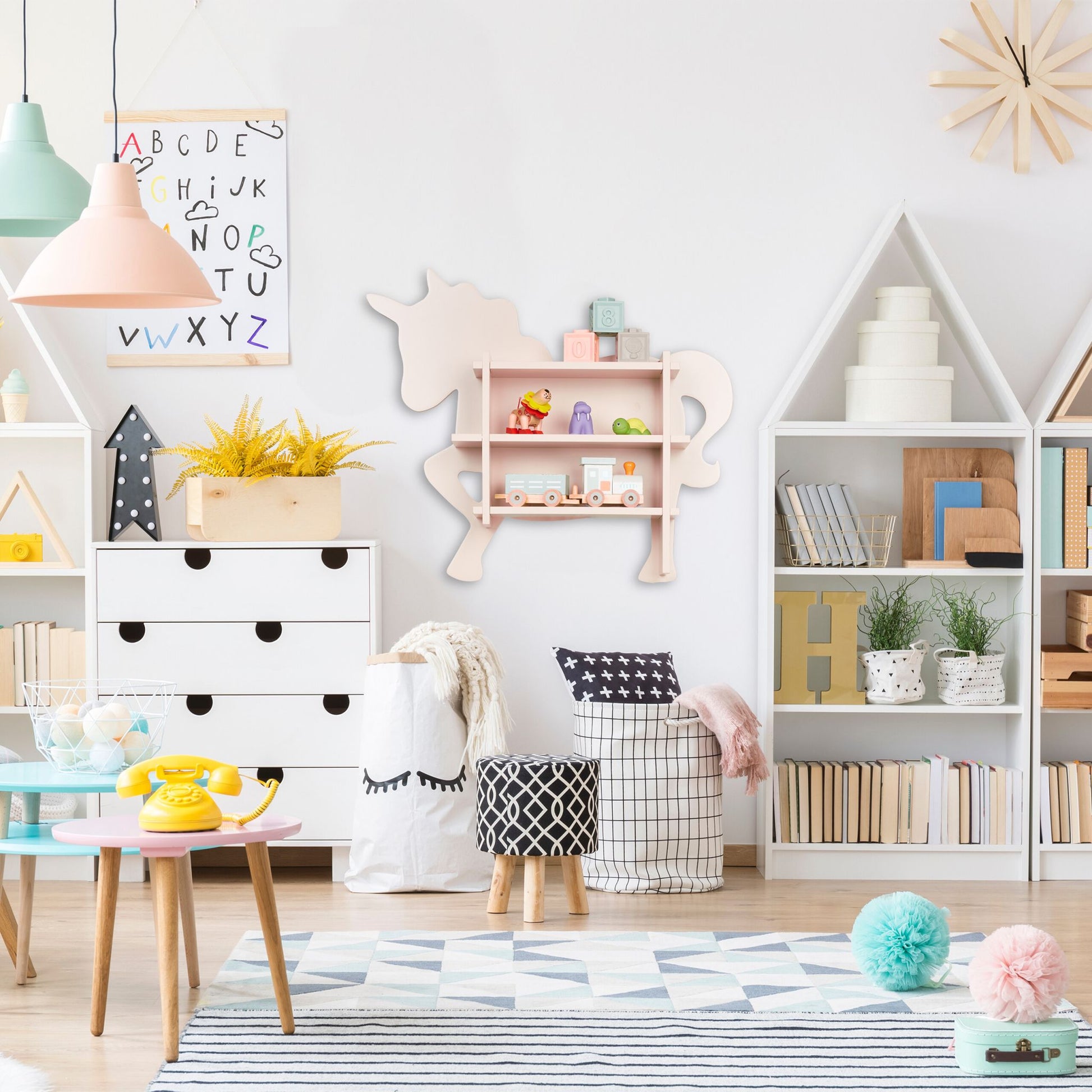 Kinderregal Einhorn Rosa von Relaxdays
