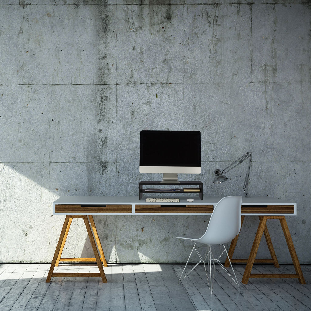 Monitorständer mit Zusatzablage Schwarz von Relaxdays