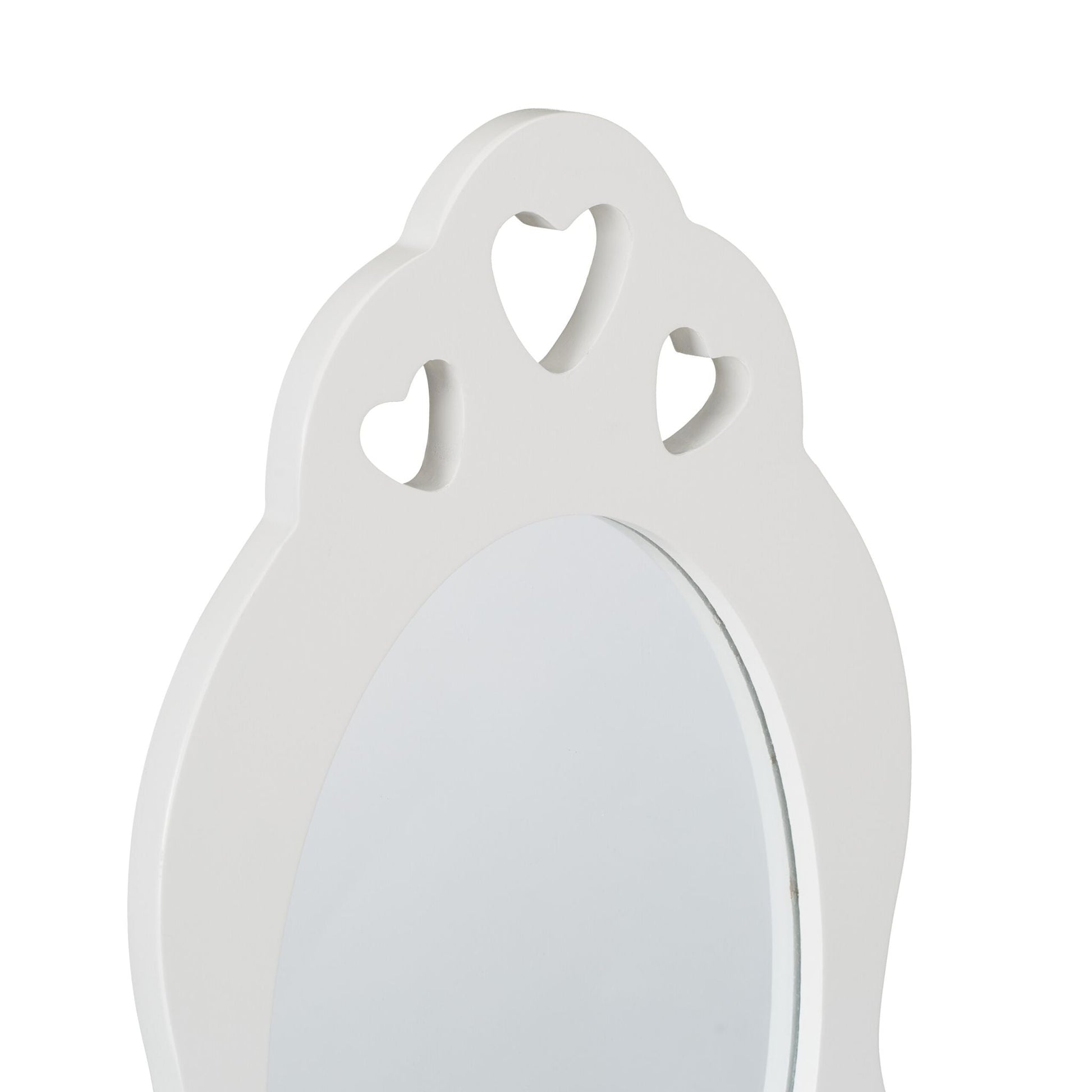 Kinder Schminktisch mit Hocker Weiss-Silber von Relaxdays