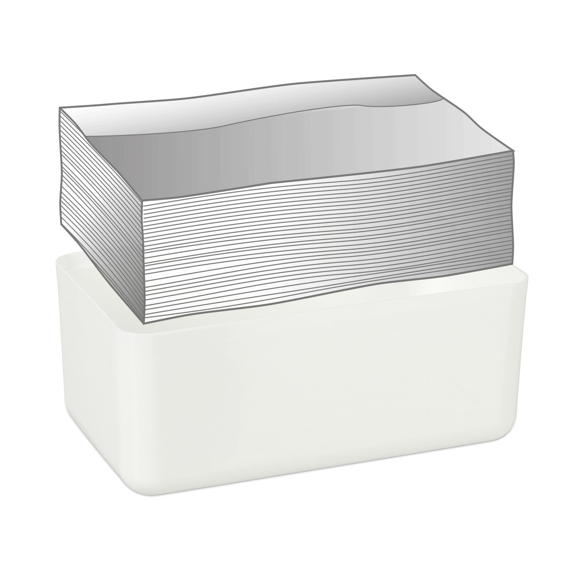 Tücherbox mit Bambus-Deckel Weiss-Hellbraun von Relaxdays